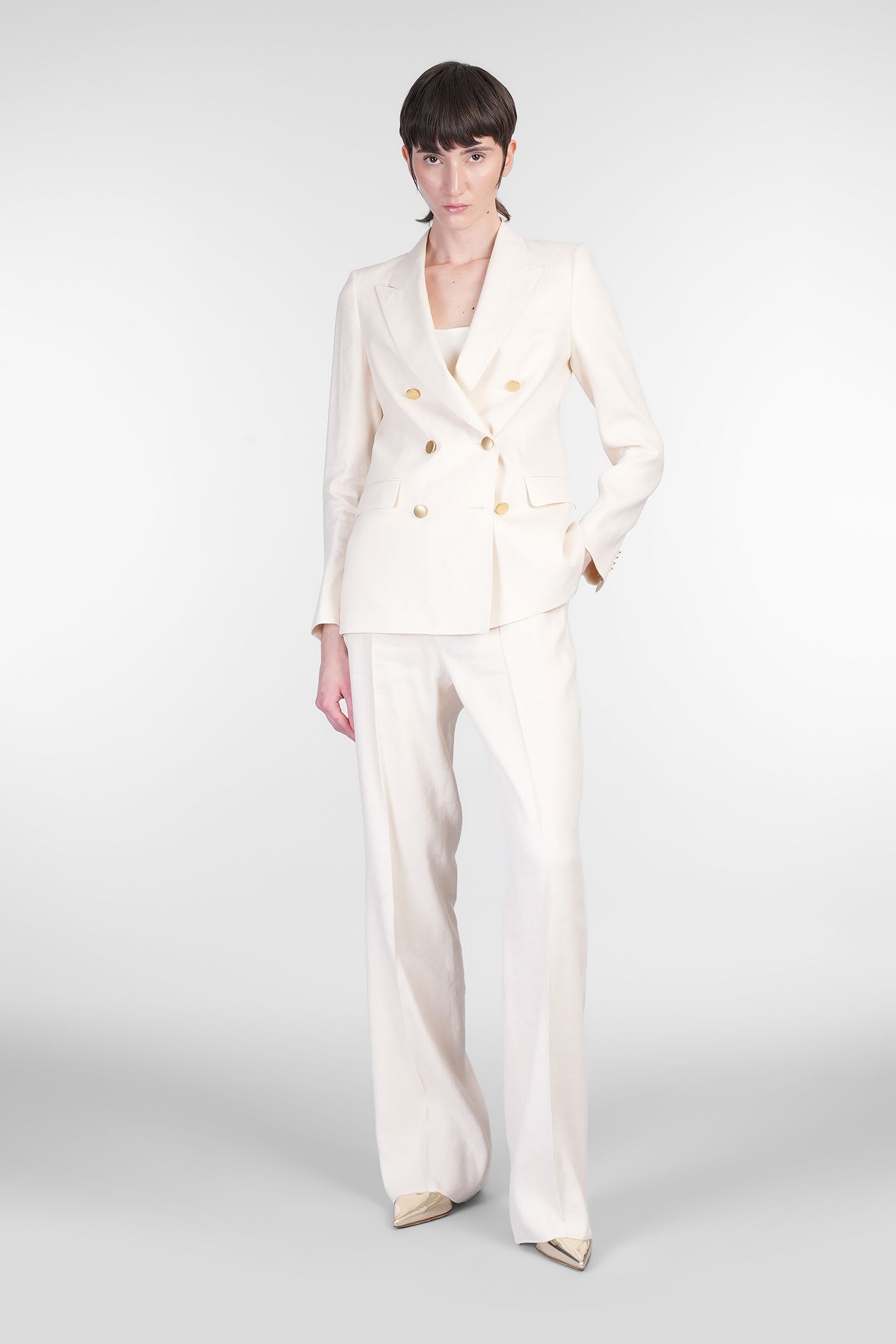 Shop Tagliatore T-parigi10bad In Beige Linen