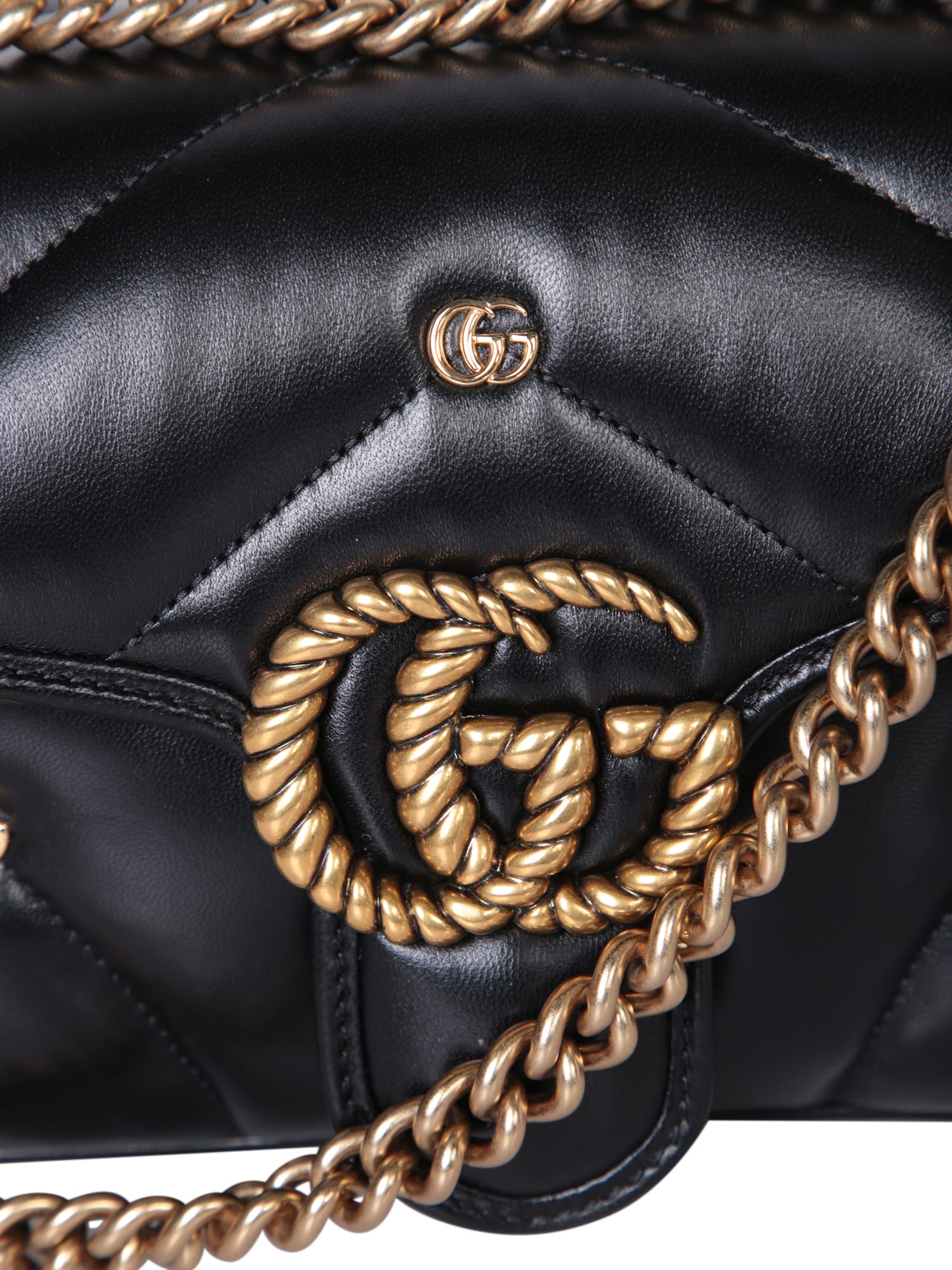 Shop Gucci Marmont S Studs Black Bag