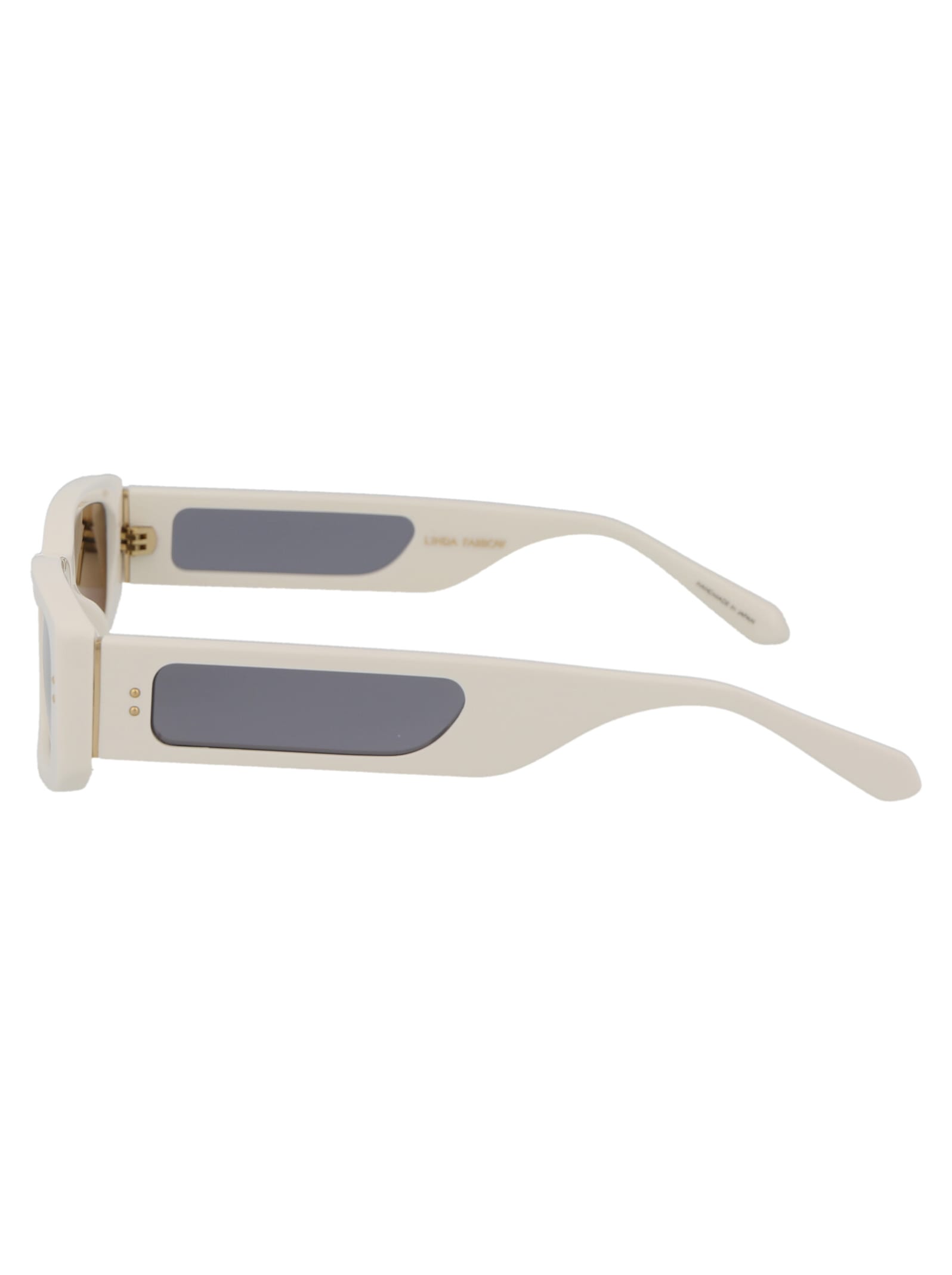 Shop Linda Farrow Talita Sunglasses In White/lightgold/grey