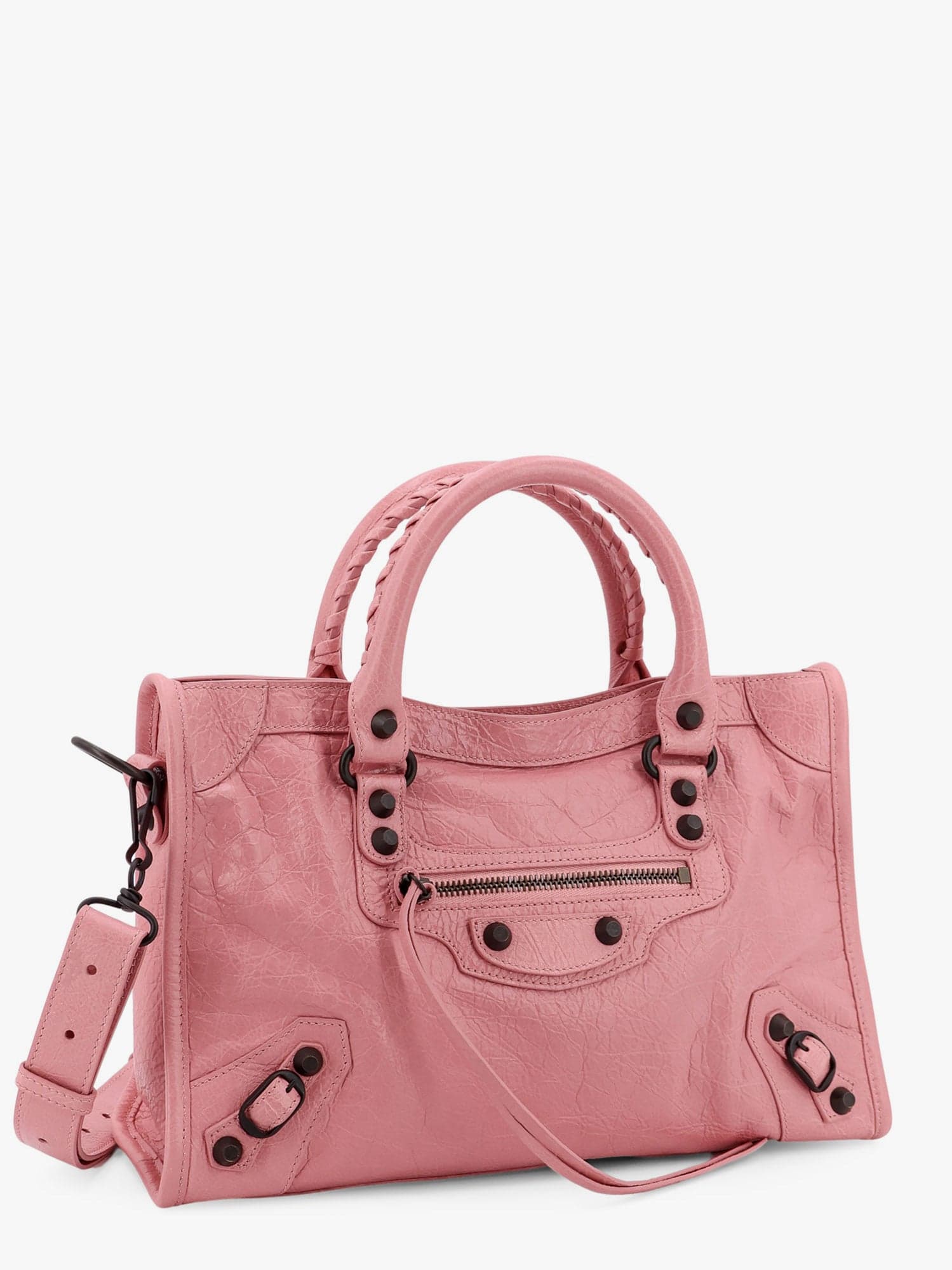 Balenciaga Green Leather Shoulder Handbag With Magnetic Closure And Metal Details
