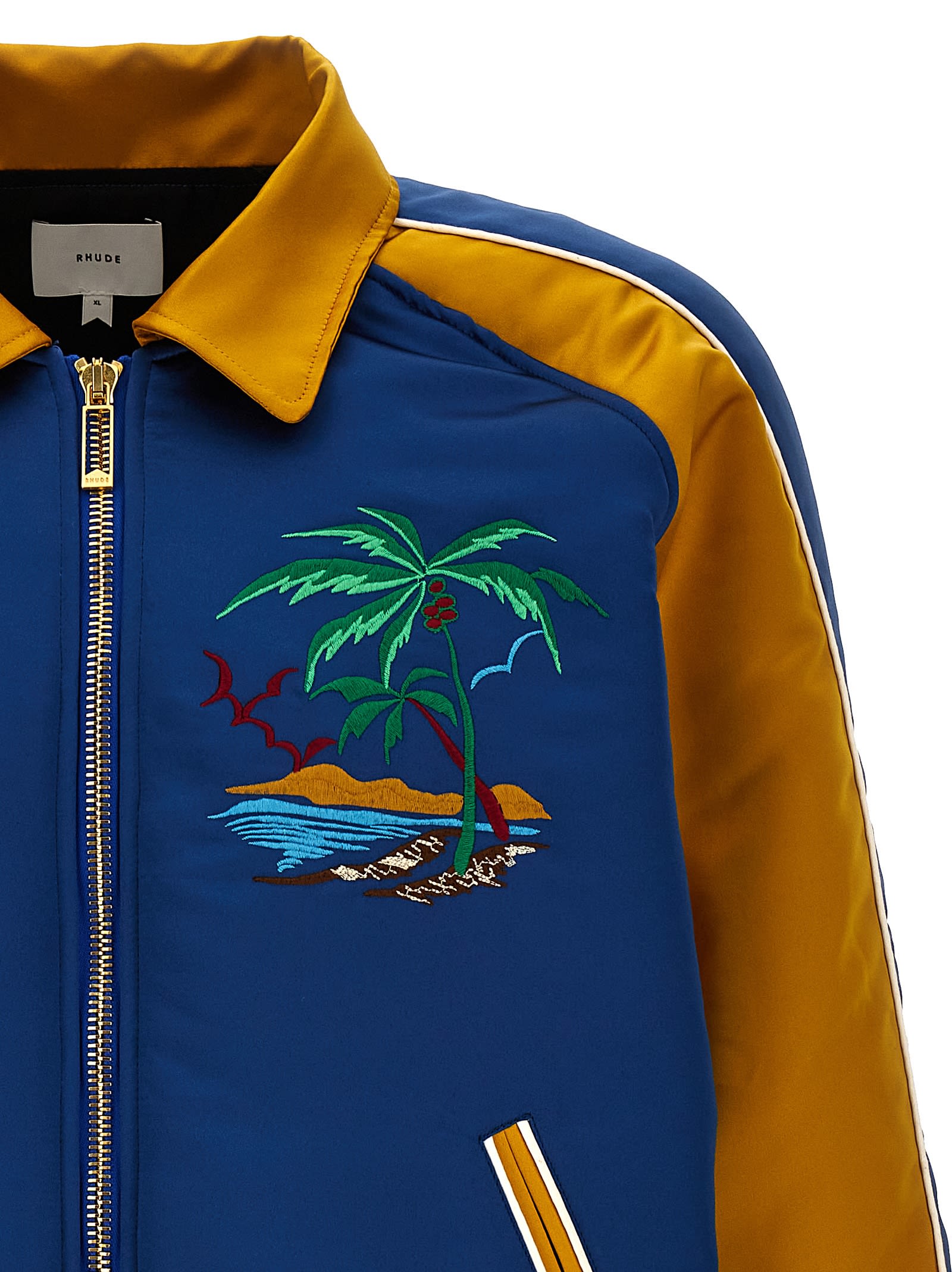 Shop Rhude Palm Eagles Souvenir Bomber Jacket In Multicolor