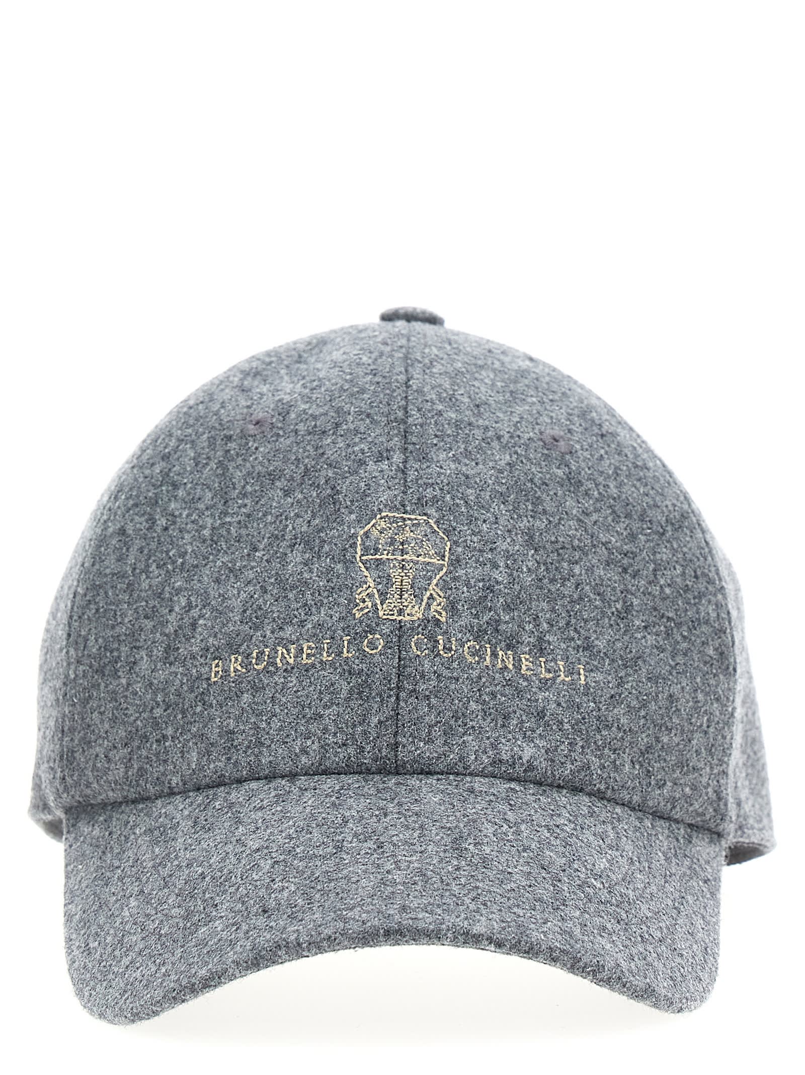 Shop Brunello Cucinelli Logo Embroidery Cap