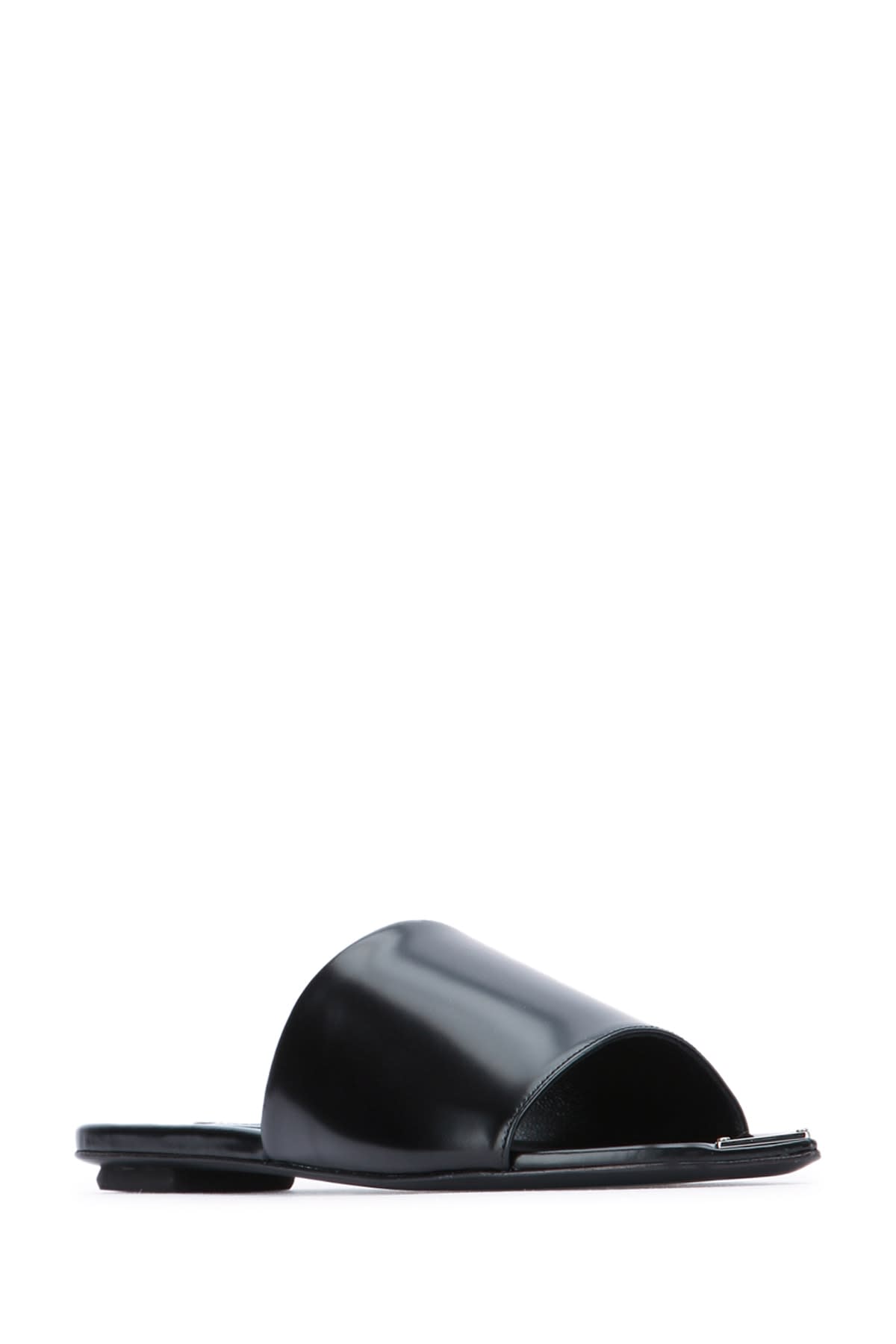 Prada Black Leather Sandals In Black