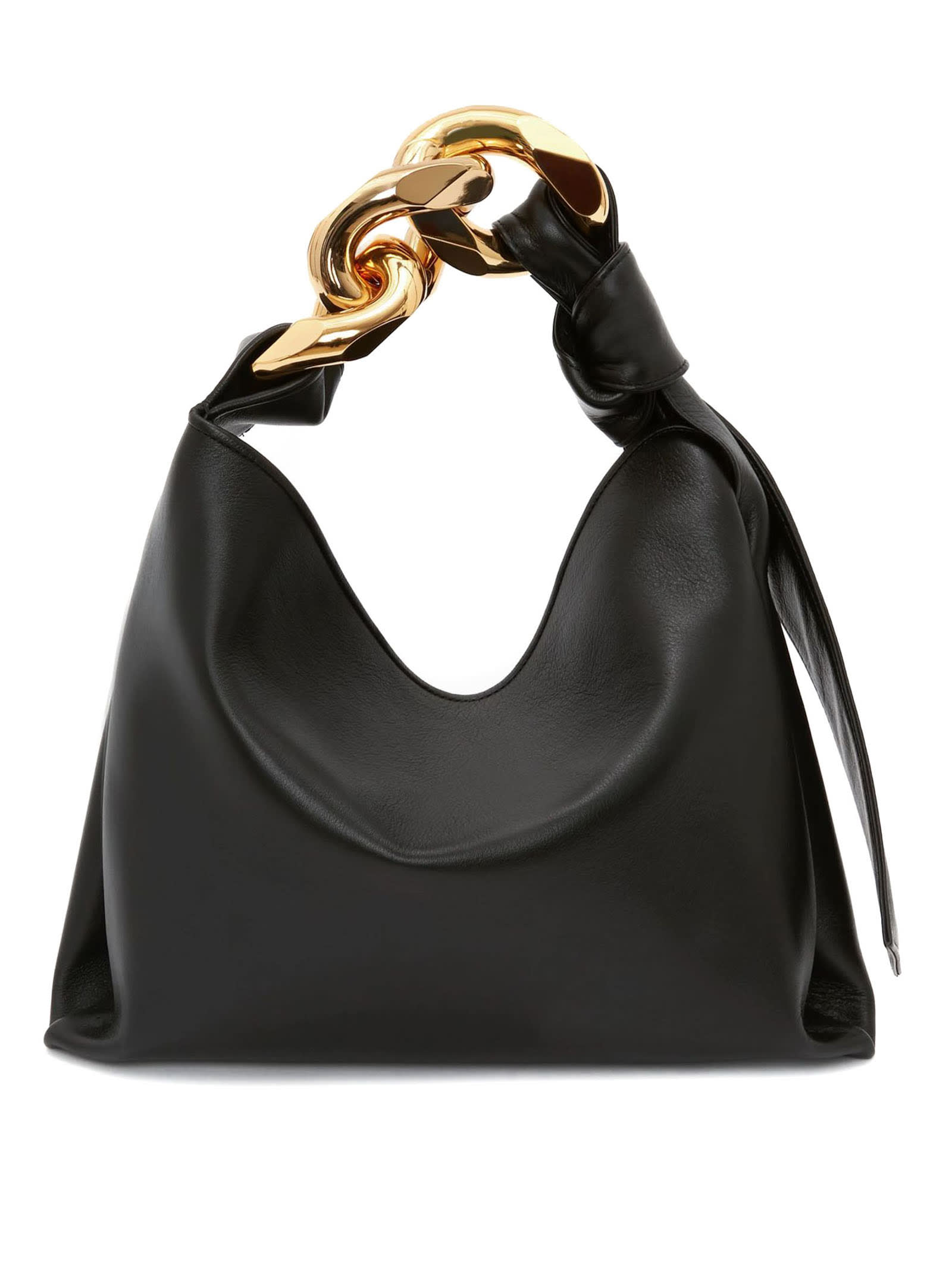 J.W. Anderson Black Leather Chain Hobo
