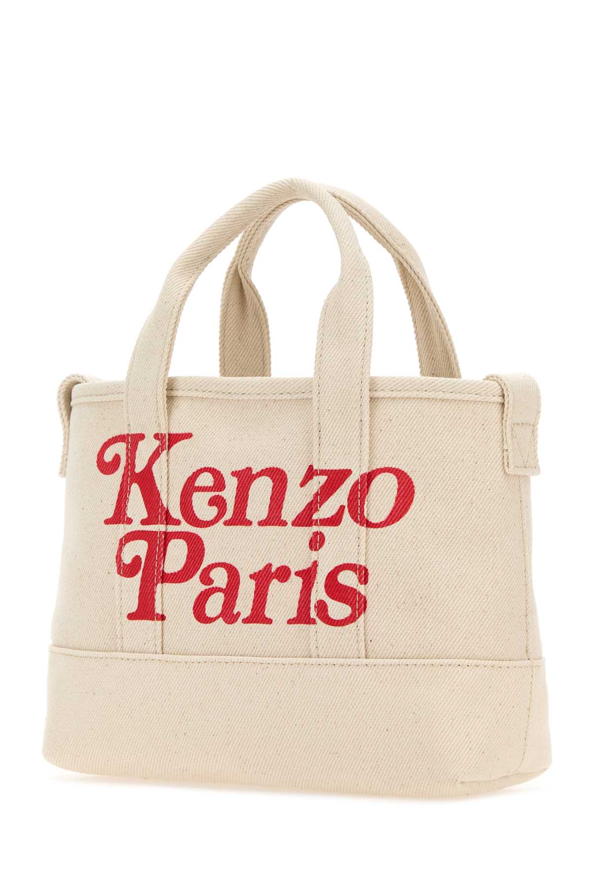 Kenzo Ivory Canvas Small  Utility Shopping Bag In Ecru