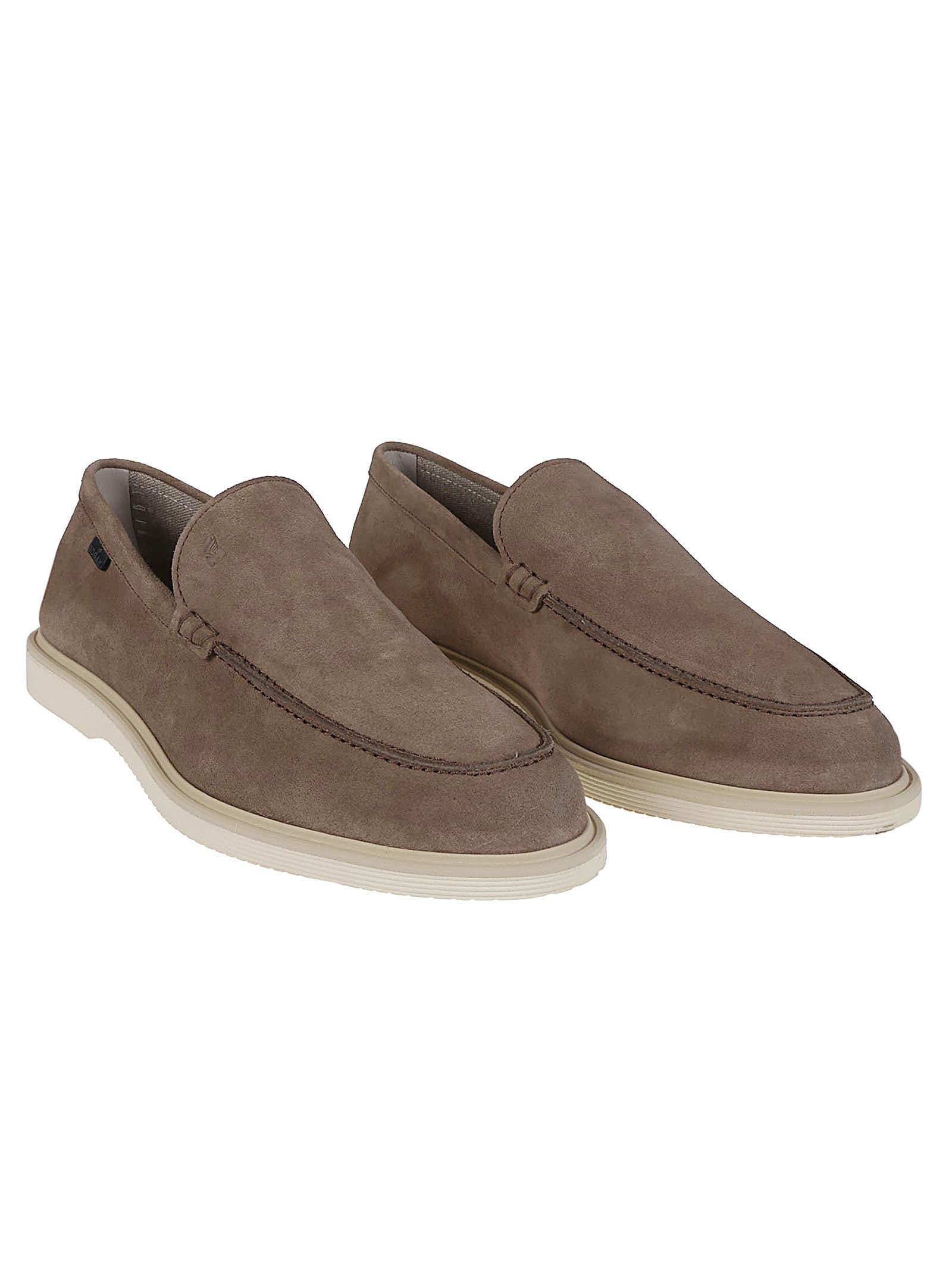 Shop Hogan H633 Millerighe Loafers In Palude