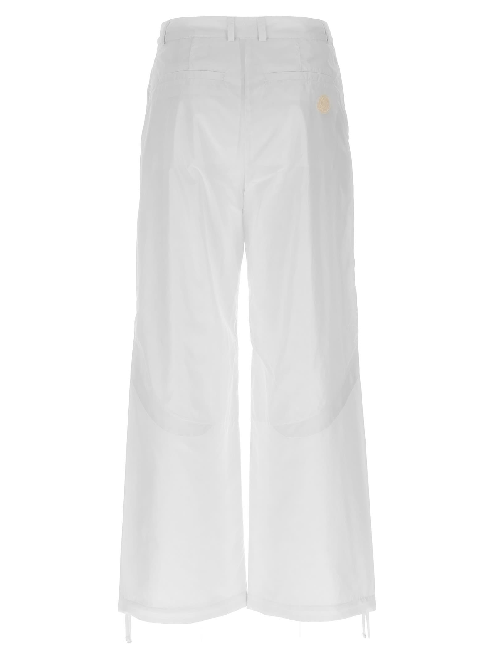 Moncler Nylon Pants Drawstring Hems In White