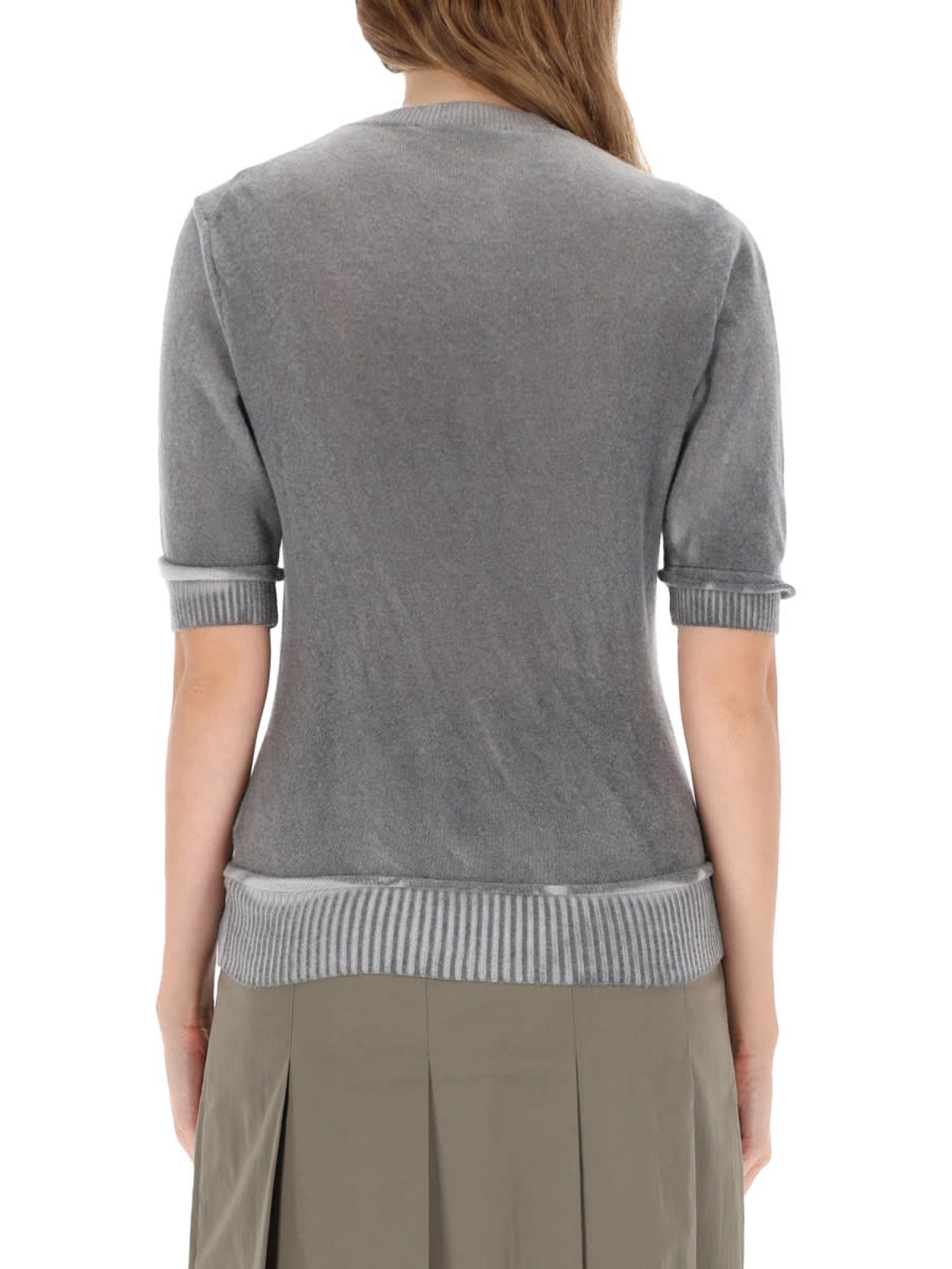 Our Legacy Dual Grey Spray-dye Wool Knit Top In Multi