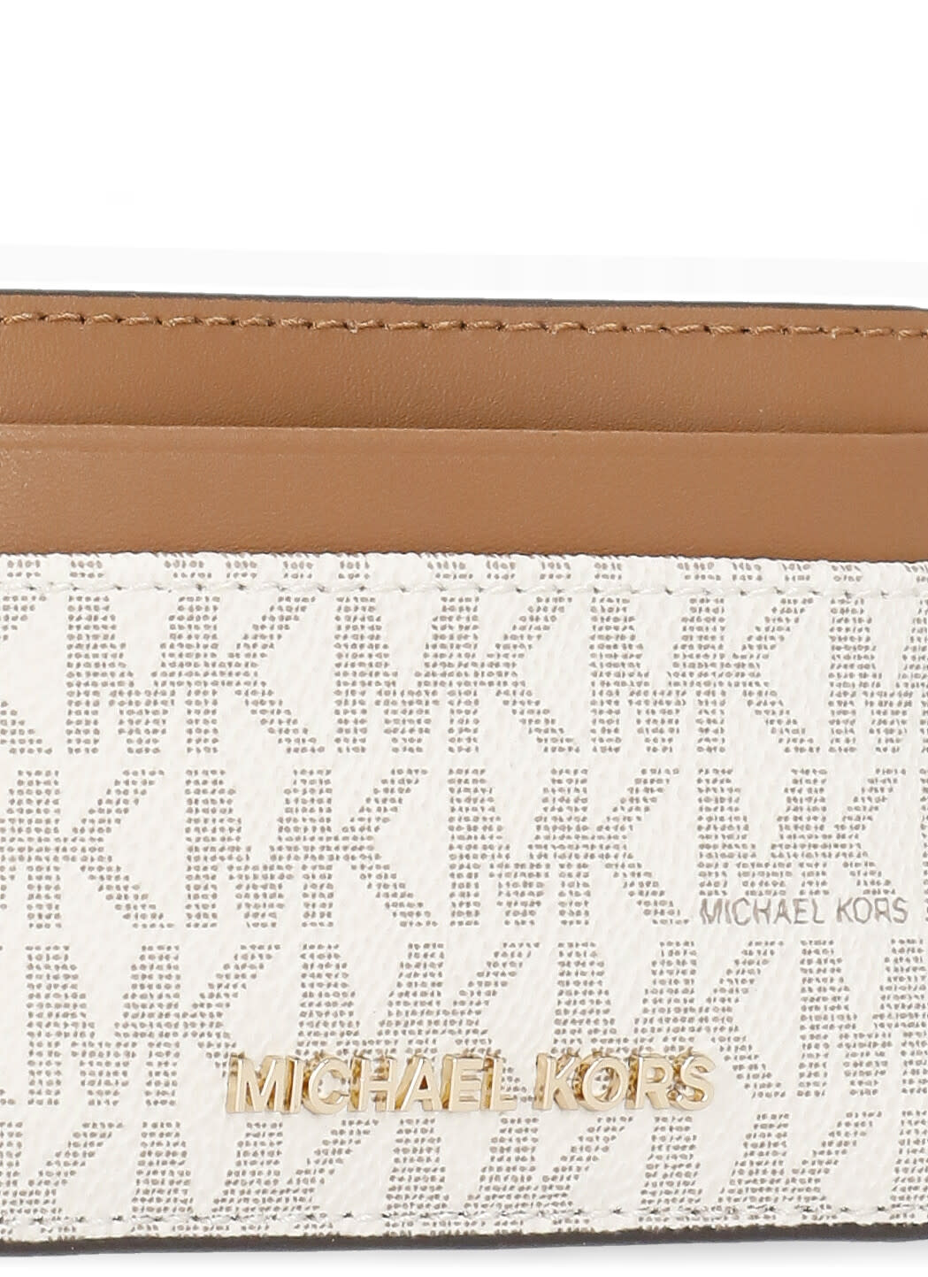 Michael Kors Card Holder With Logo In Beige