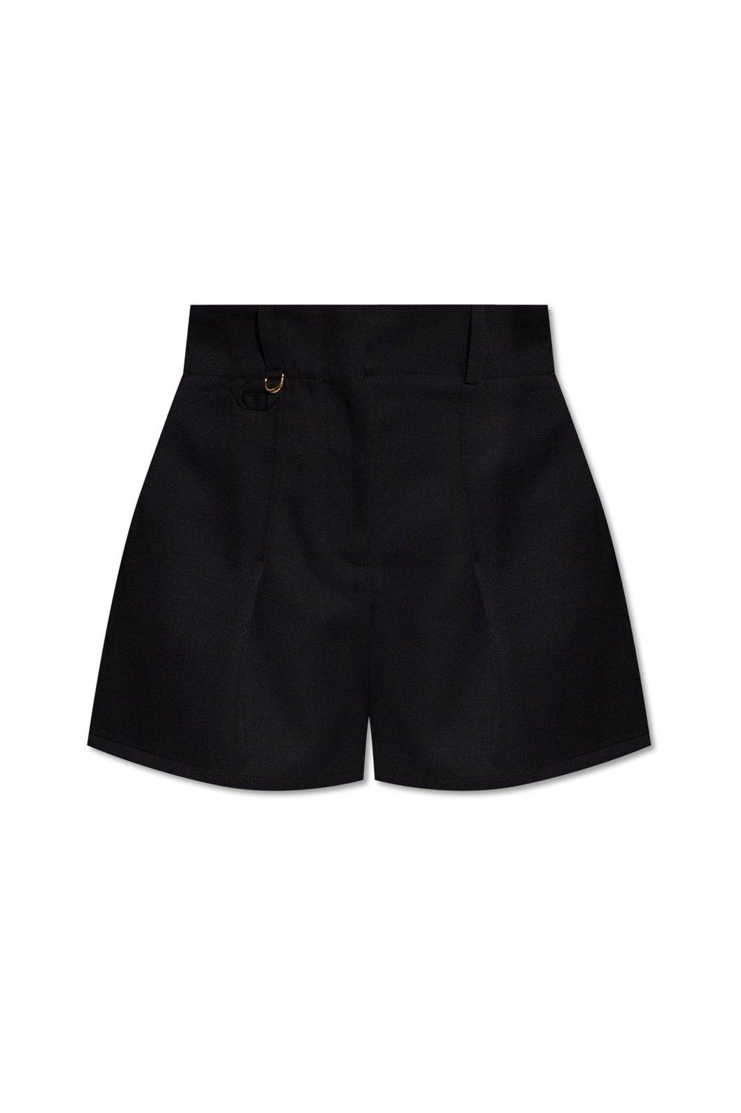 Shop Jacquemus High Waisted Shorts In Black