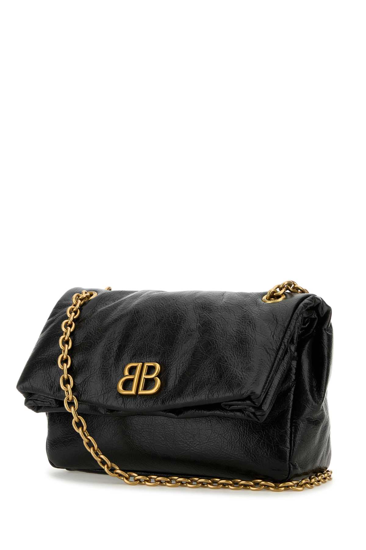 Shop Balenciaga Black Leather Monaco Shoulder Bag