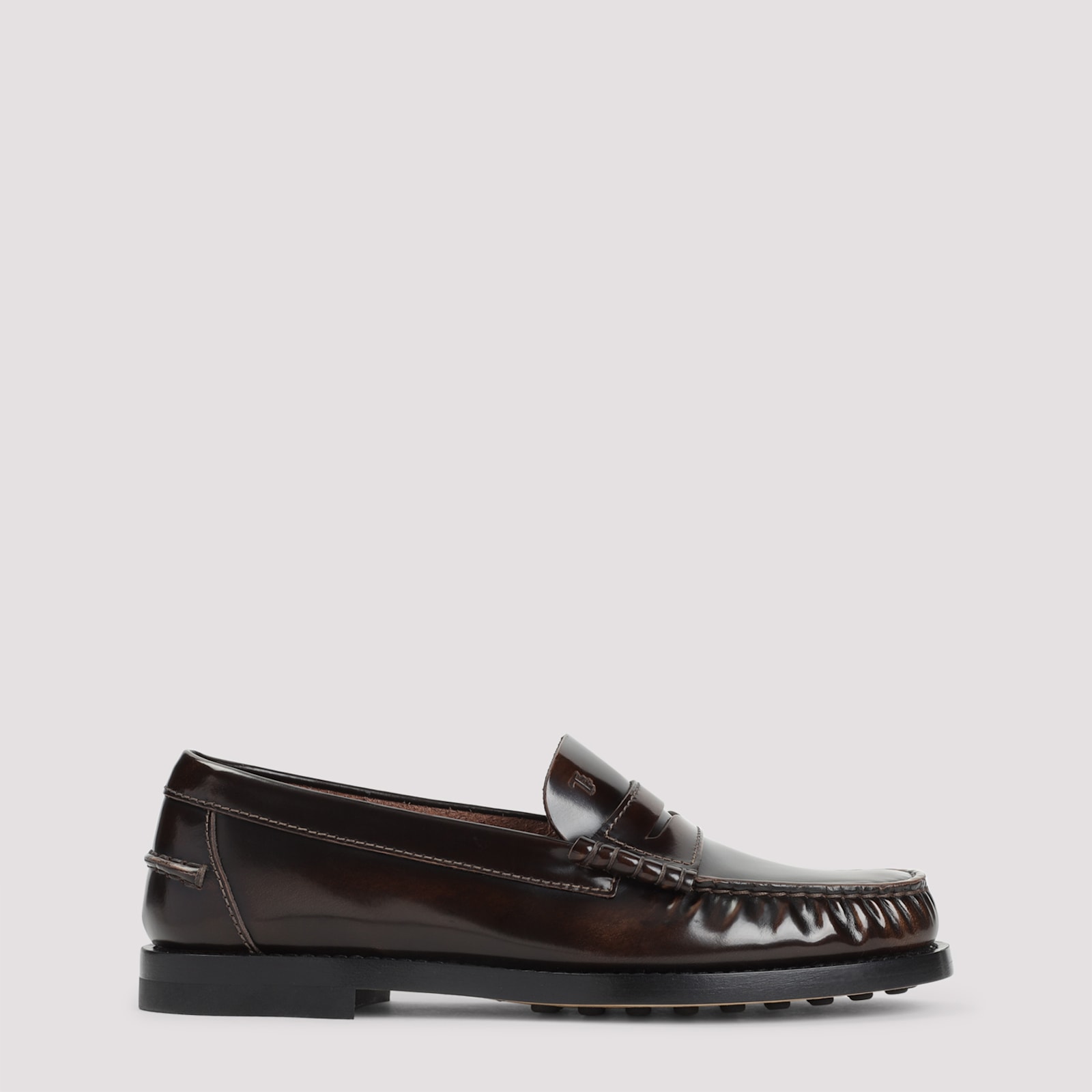 Tod's Gomma Patent Leather Penny Loafers In Brown