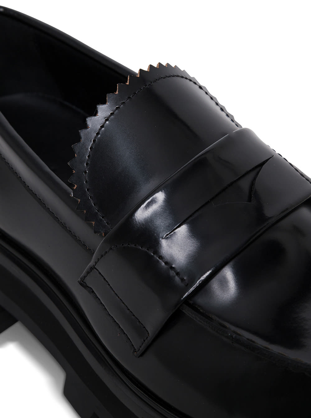 Shop Alexander Mcqueen Wander Black Leather Loafers