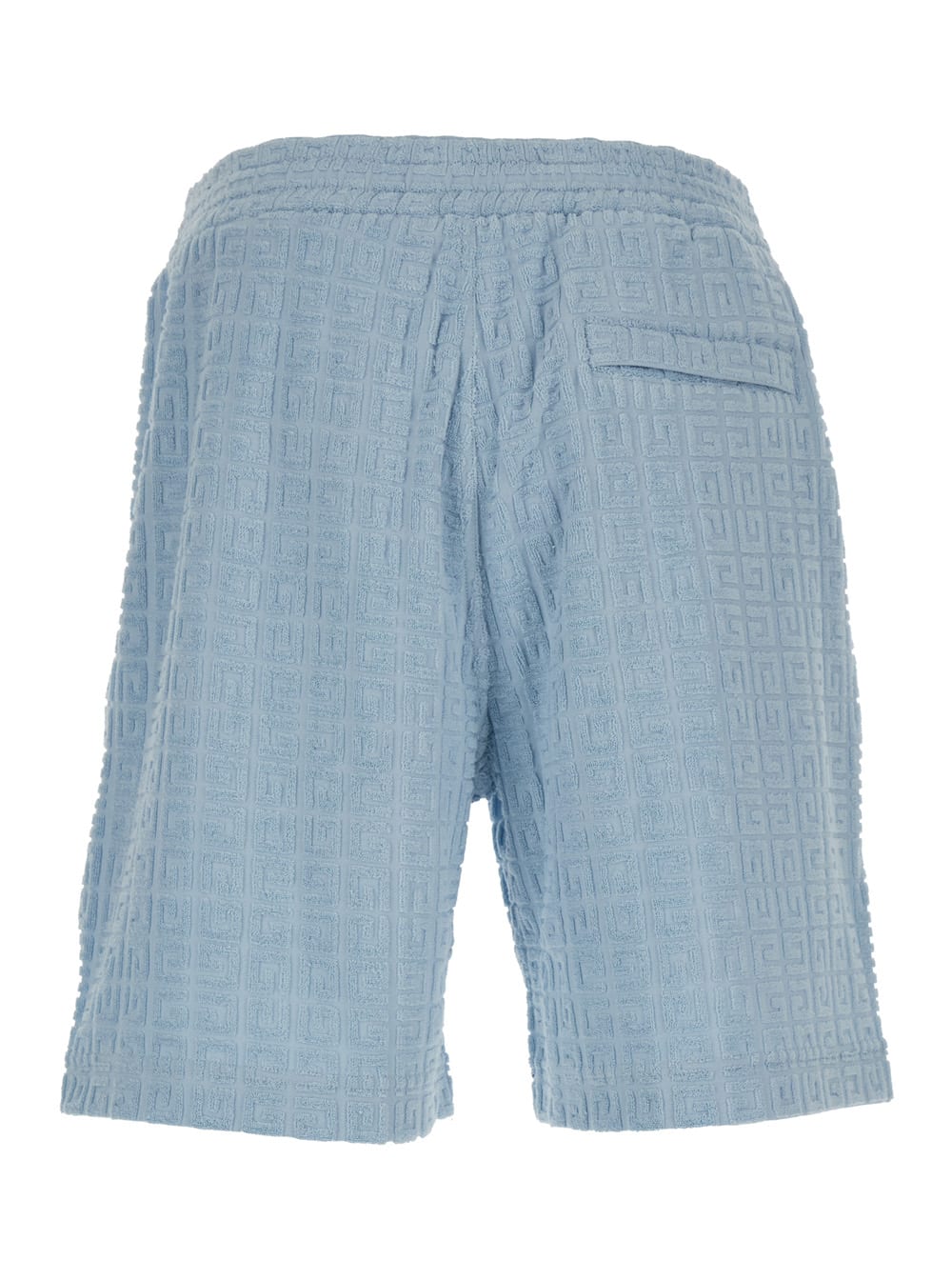 Shop Givenchy Light Blue Bermuda Shorts With 4g Motif In Cotton Blend Man In Azzurro