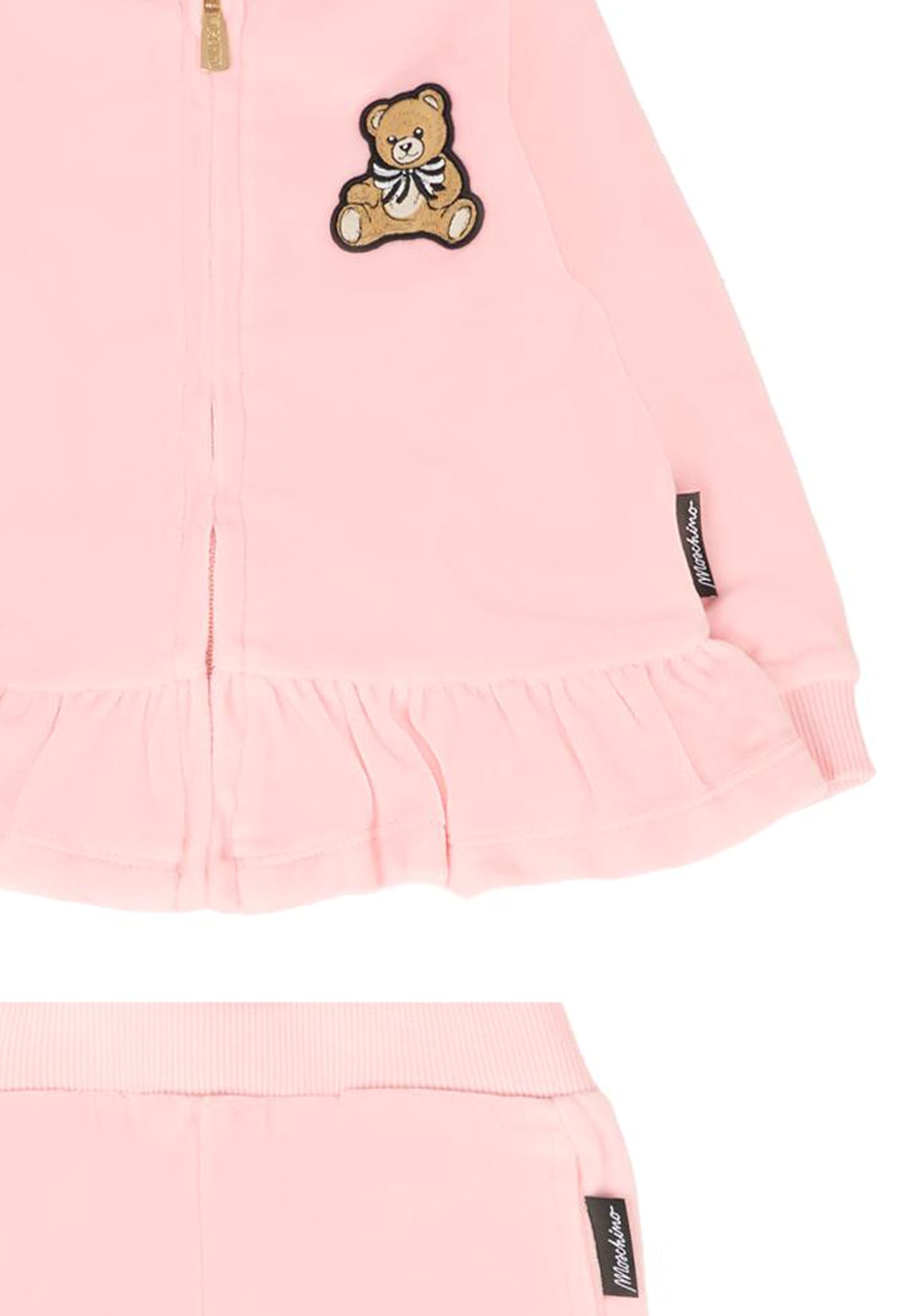 Moschino Pink Set For Baby Girl With Teddy Bear In Pink