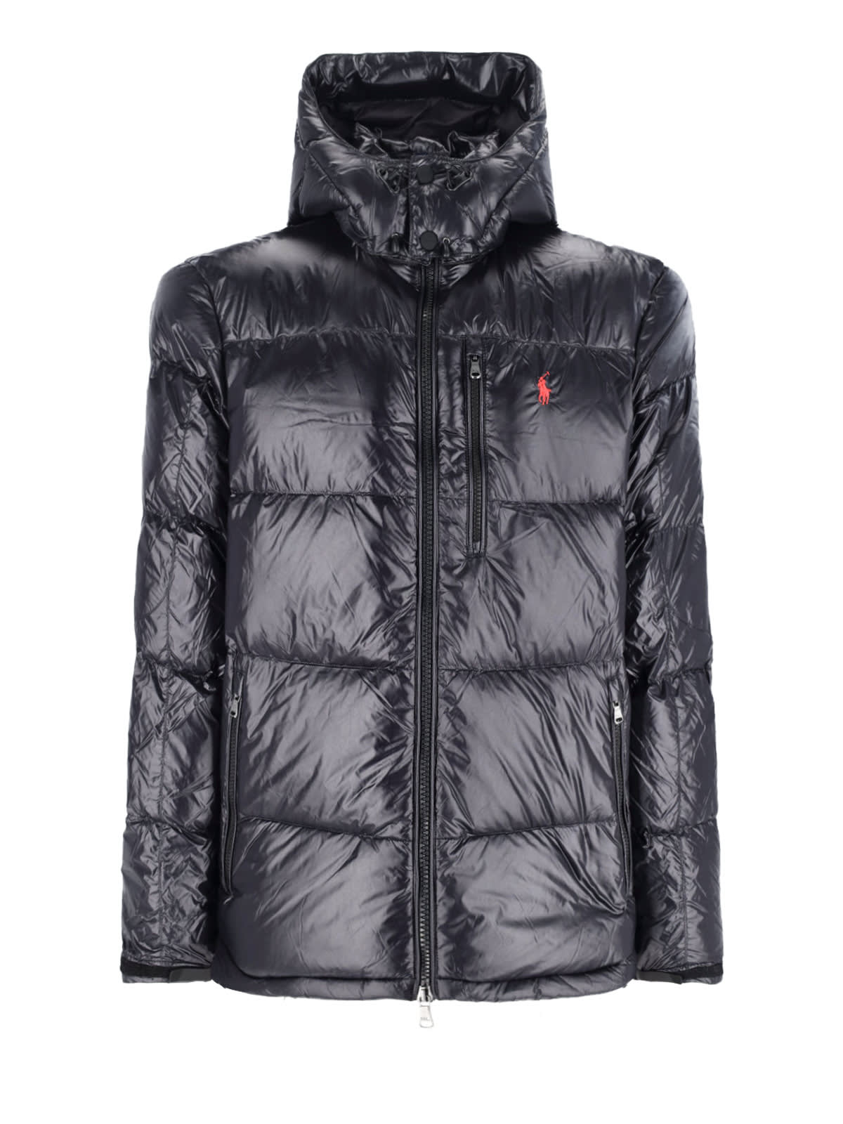 Ralph Lauren Hooded Quilted Bomber Jacket Zip Pockets