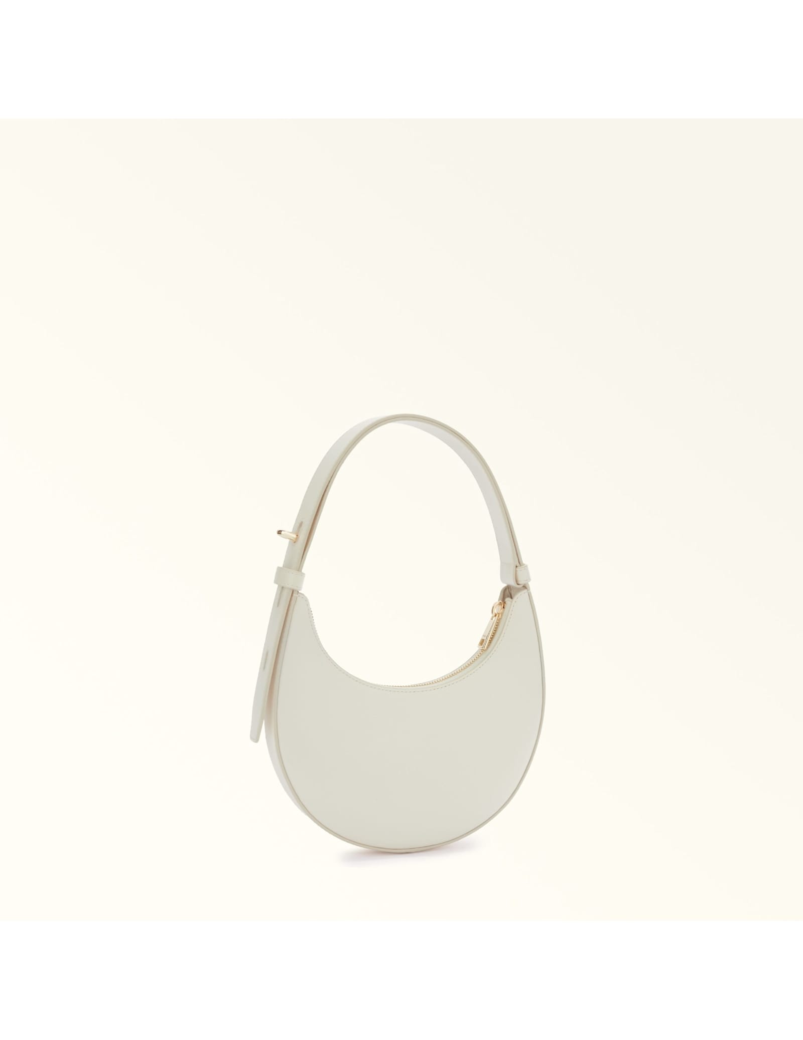 Furla Delizia Mini Hobo Bag In Cream Leather In White