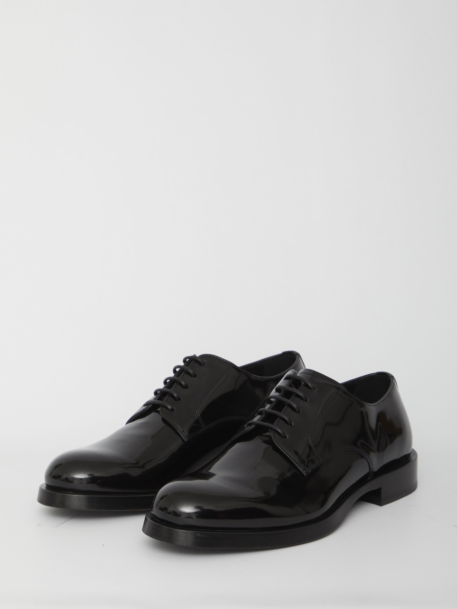 Shop Dolce & Gabbana Leather Derby Shoes In Black