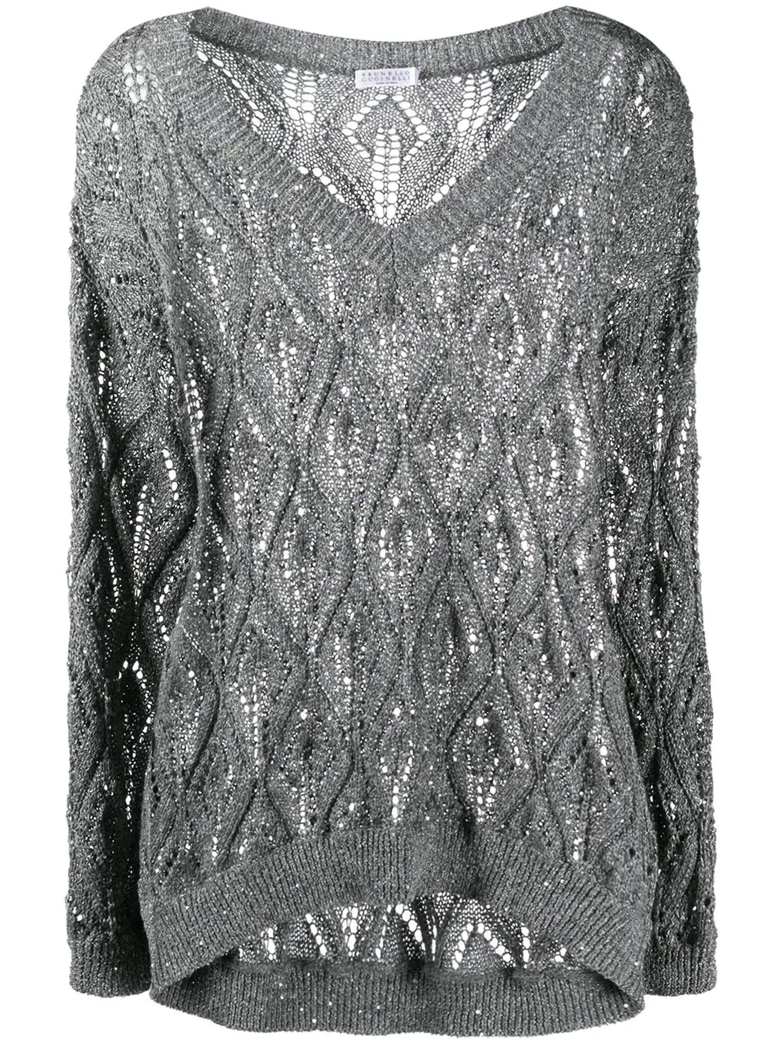Brunello Cucinelli Dazzling Lace-effect Sweater
