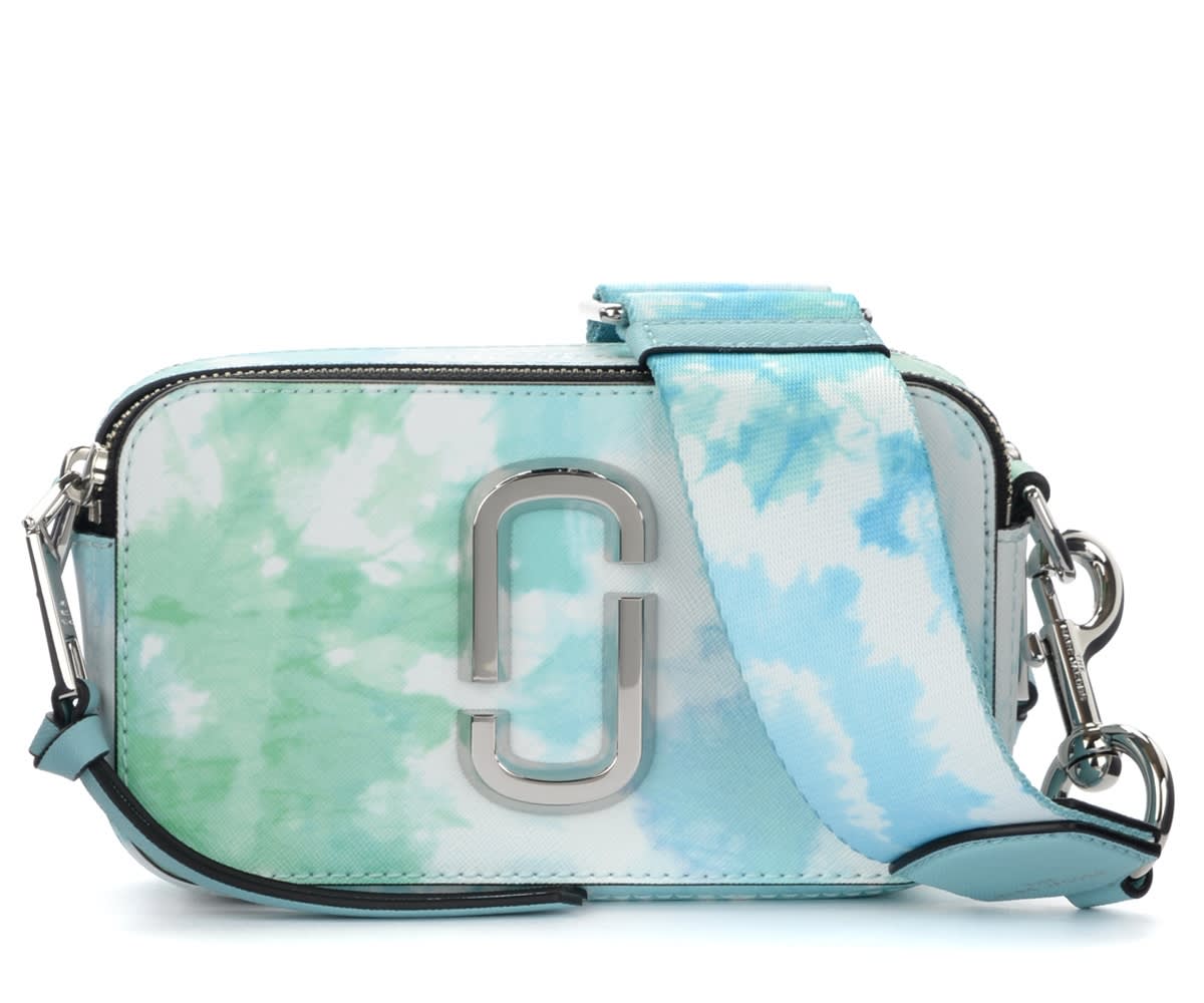 The Marc Jacobs The Tie Dye Snapshot Blue And White Shoulder Bag