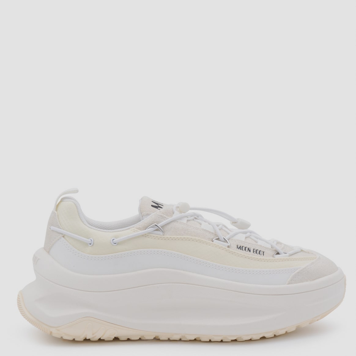Moon Boot Chunky Sole Low Top Sneakers With Pull Tab In White