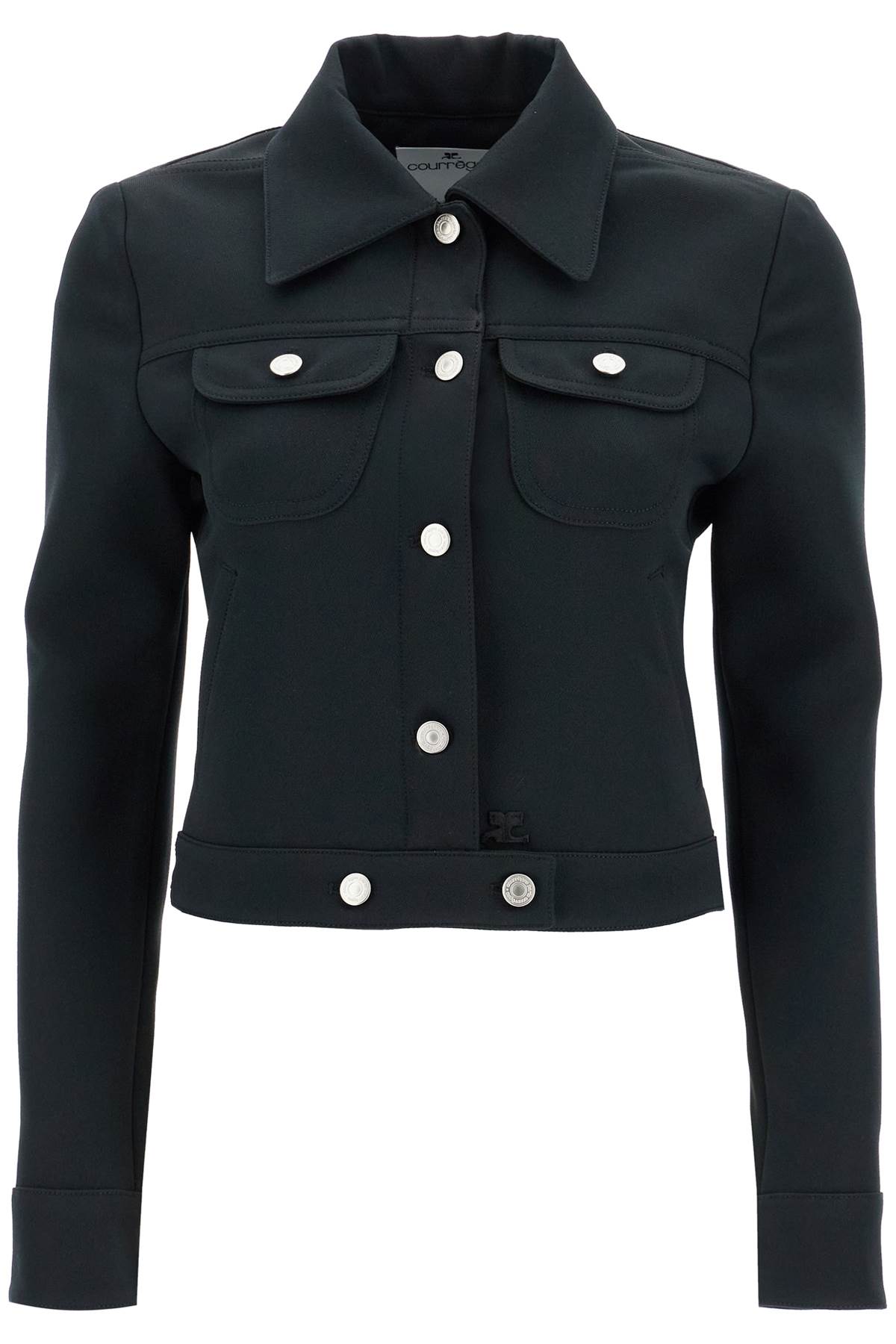 Shop Courrèges Twill Trucker Jacket In In Black (black)