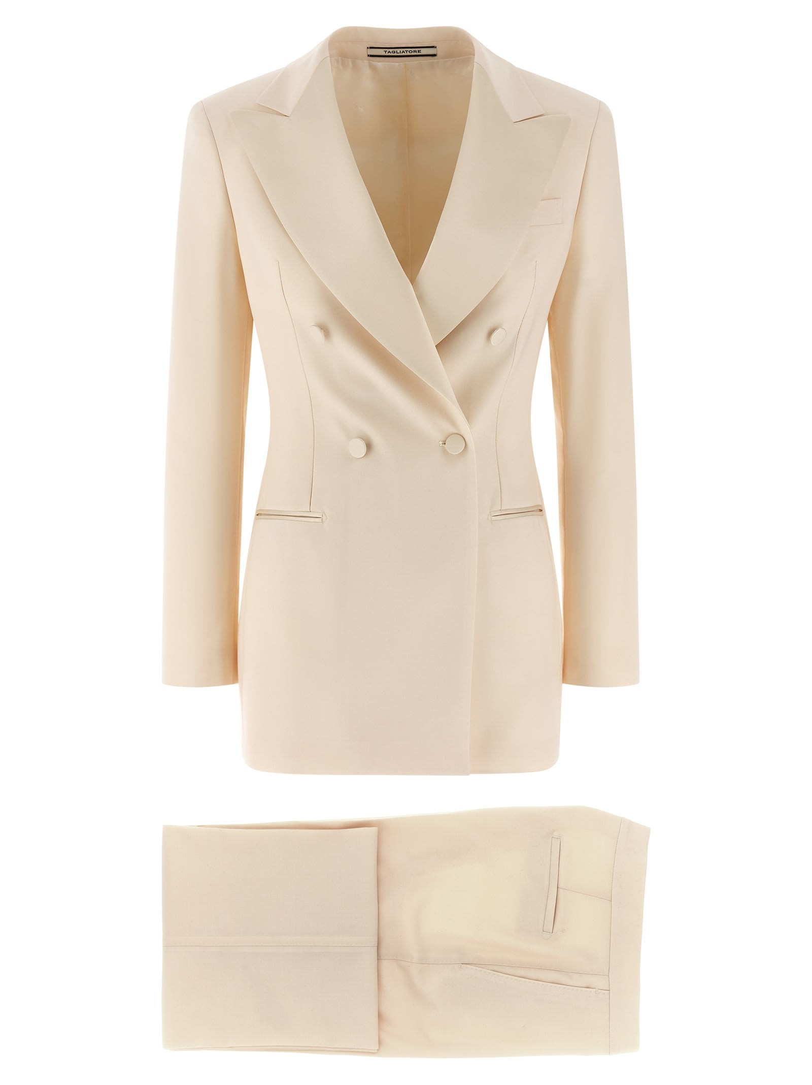 Tagliatore Clarita Tuxedo Dress In White