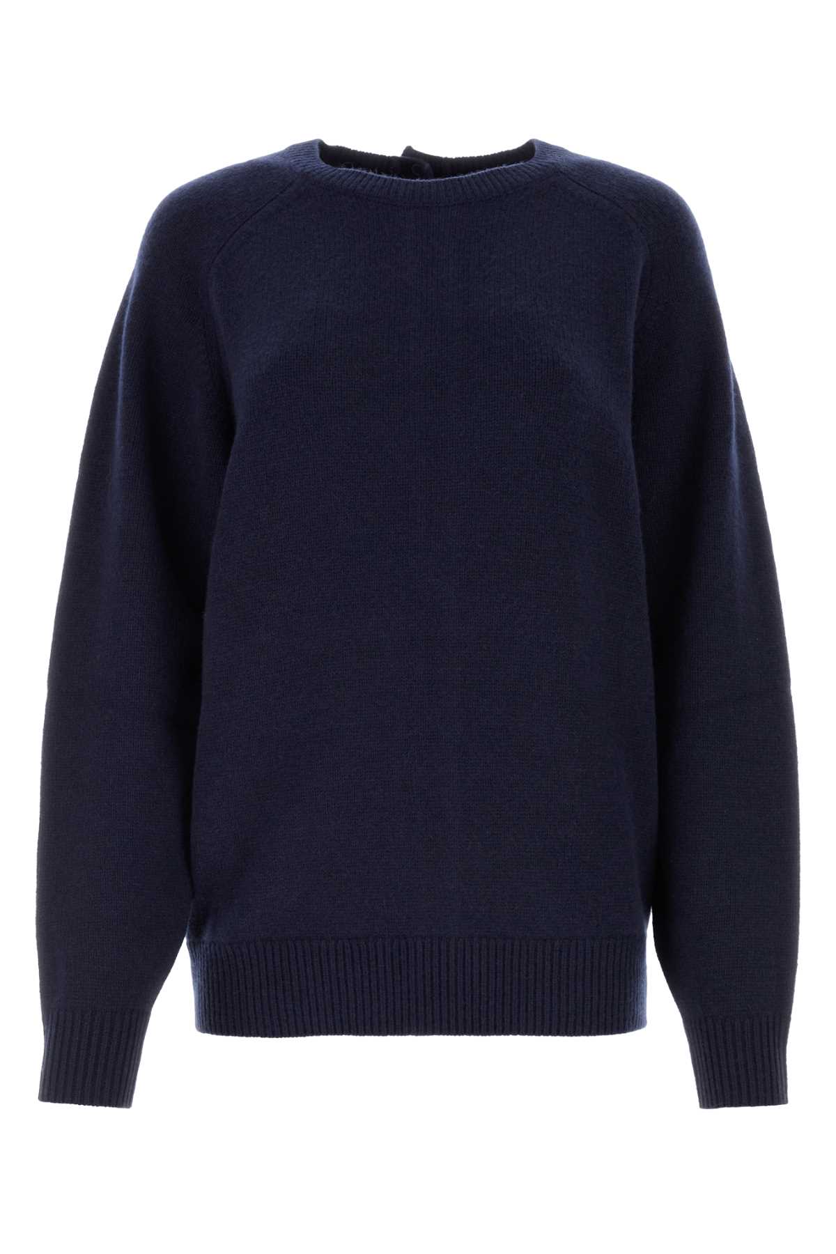 Midnight Blue Wool Blend Oversize Lison Sweater