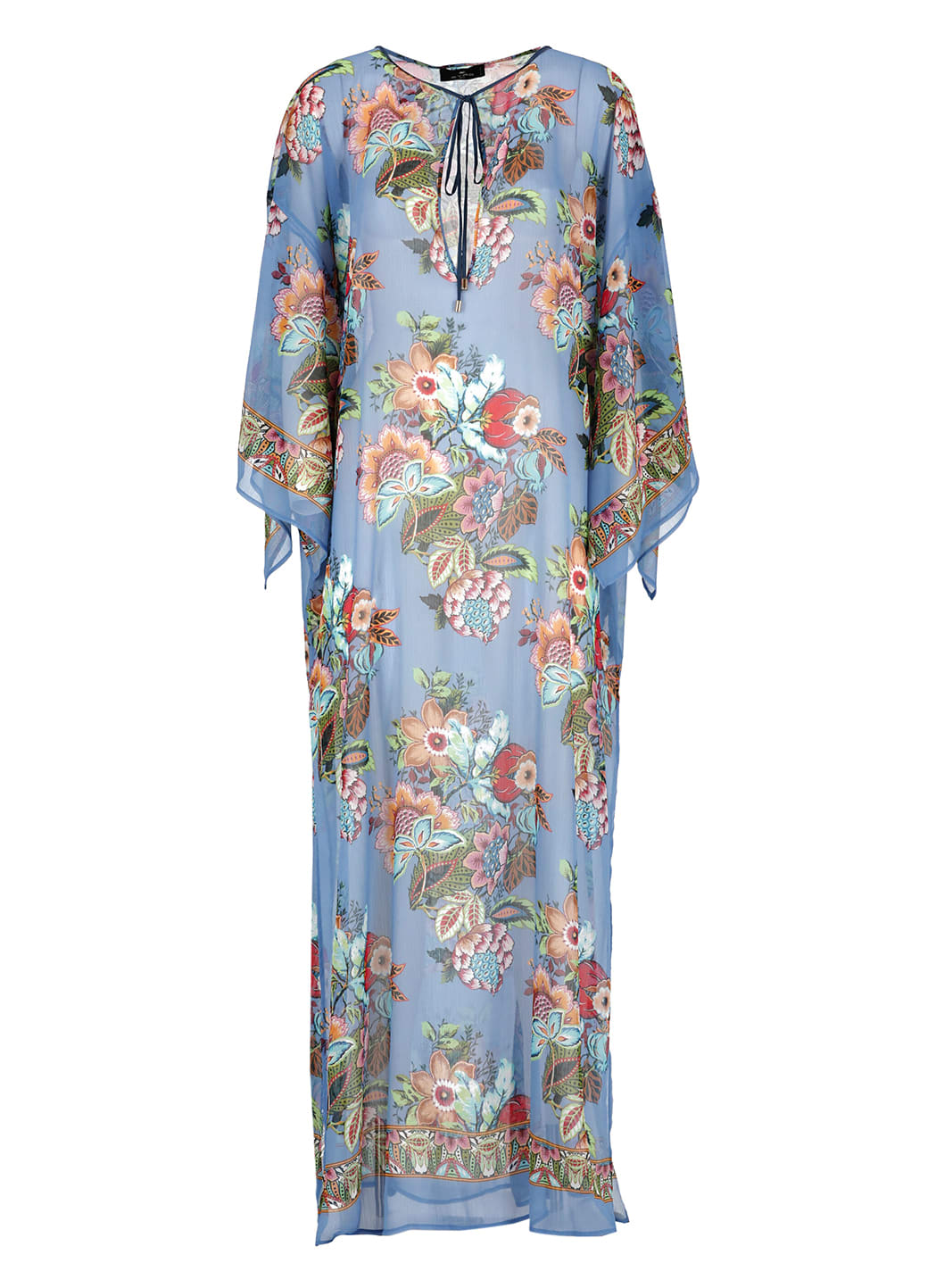 Shop Etro Dress With Floral Pattern In Light Blue