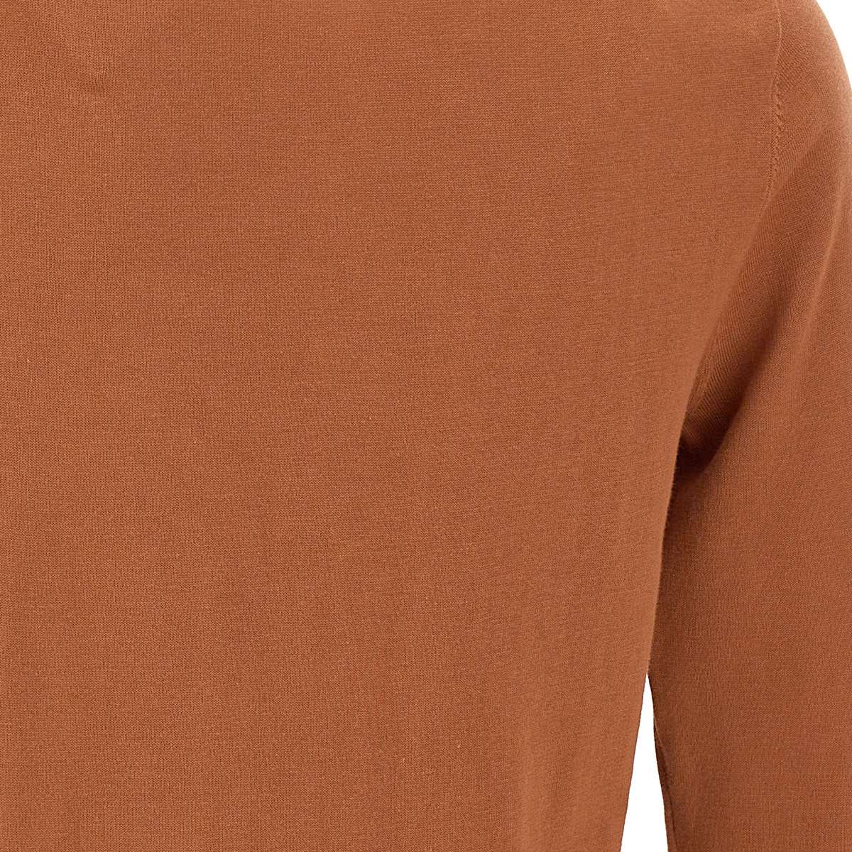 Shop Sun 68 Solid Cotton Sweater In Brown