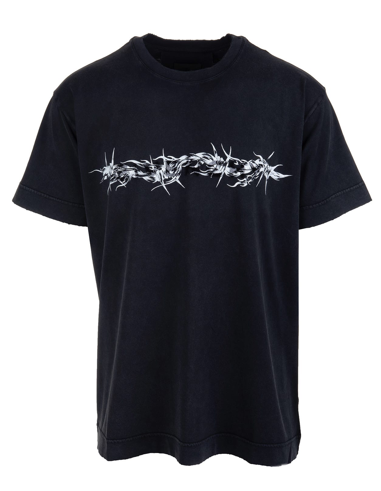 Man Givenchy Barbed Wire Vintage Black Oversize T-shirt