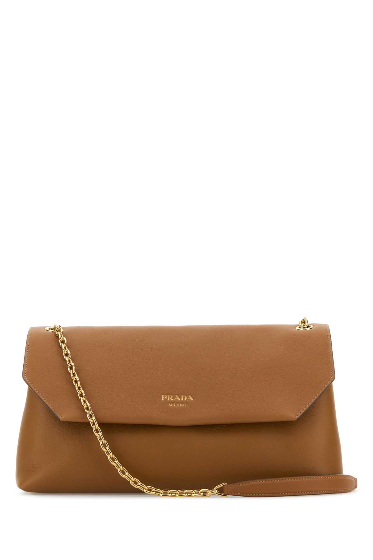 Shop Prada Caramel Leather Shoulder Bag In Caramel0