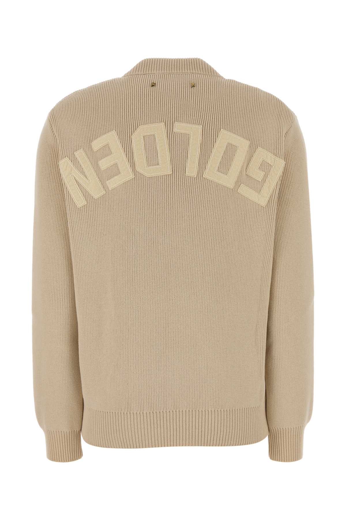Golden Goose Deluxe Brand Beige Stretch Cotton Blend Dany Sweater In Brown