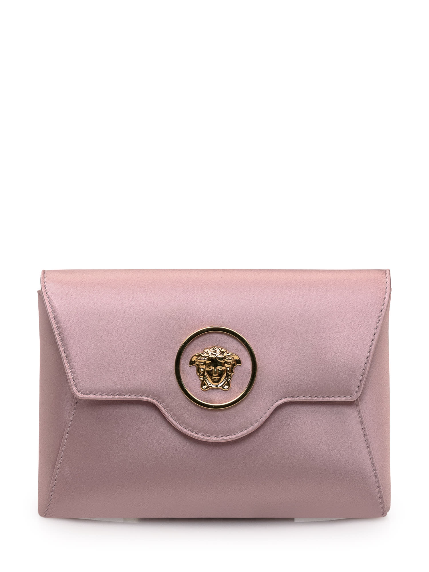 Shop Versace La Medusa Pouch In Dusty Rose-oro