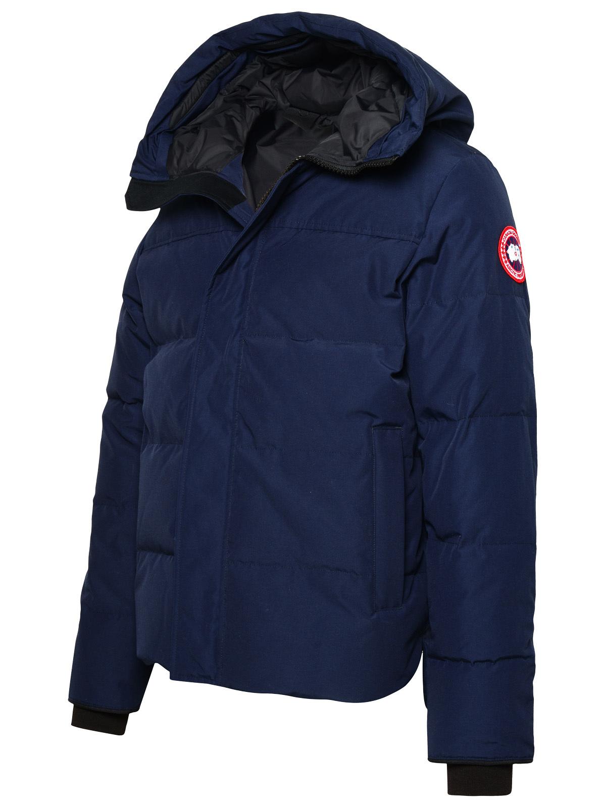 Shop Canada Goose Macmillan Blue Cotton Blend Parka In Navy