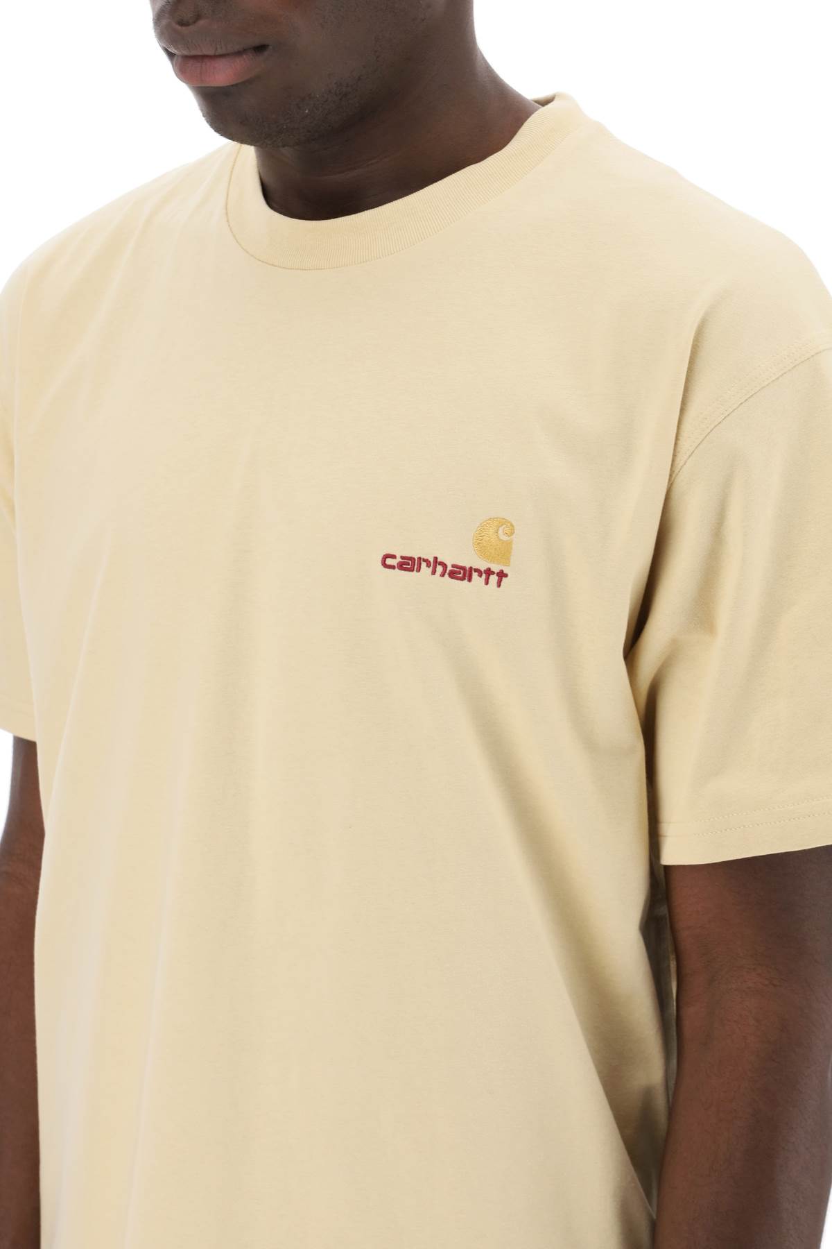 Shop Carhartt American Script T-shirt In Beige