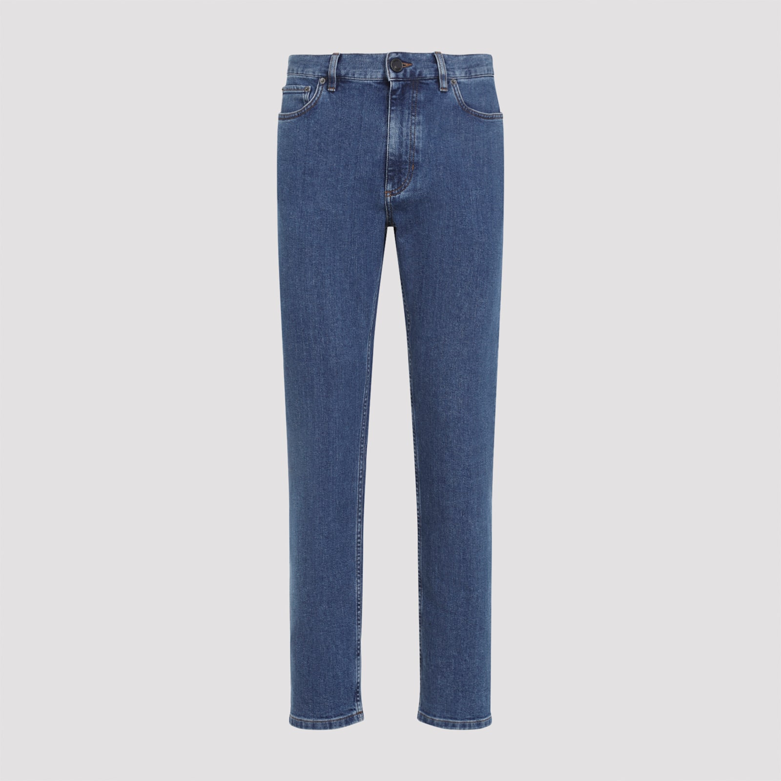 Zegna Denim Trousers With Belt Loops And Pockets In Blue