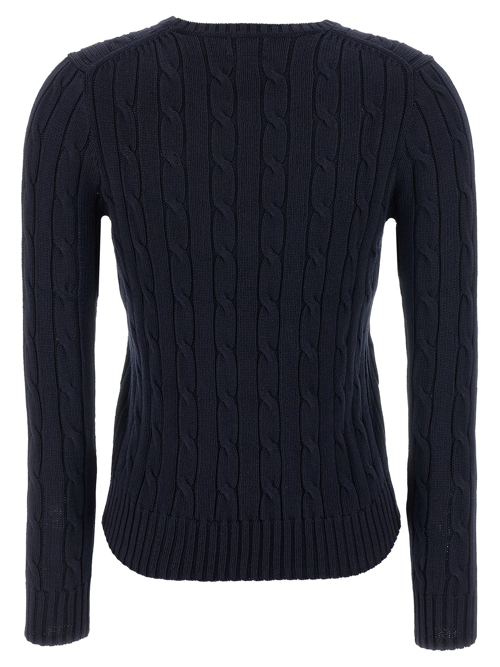 Ralph Lauren Braided Cotton Sweater In Brown