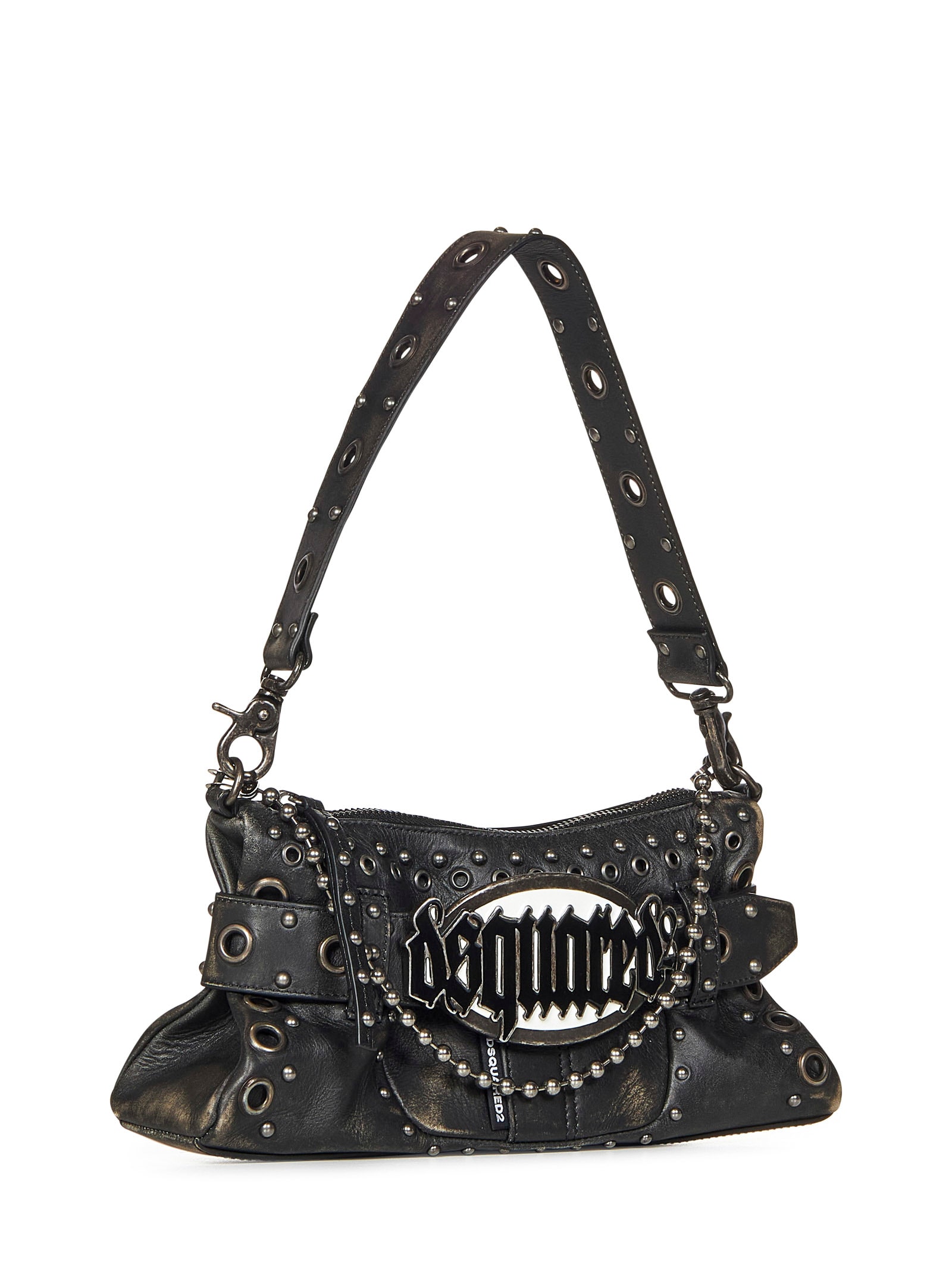 Shop Dsquared2 Gothic Belt Shoulder Bag In Black