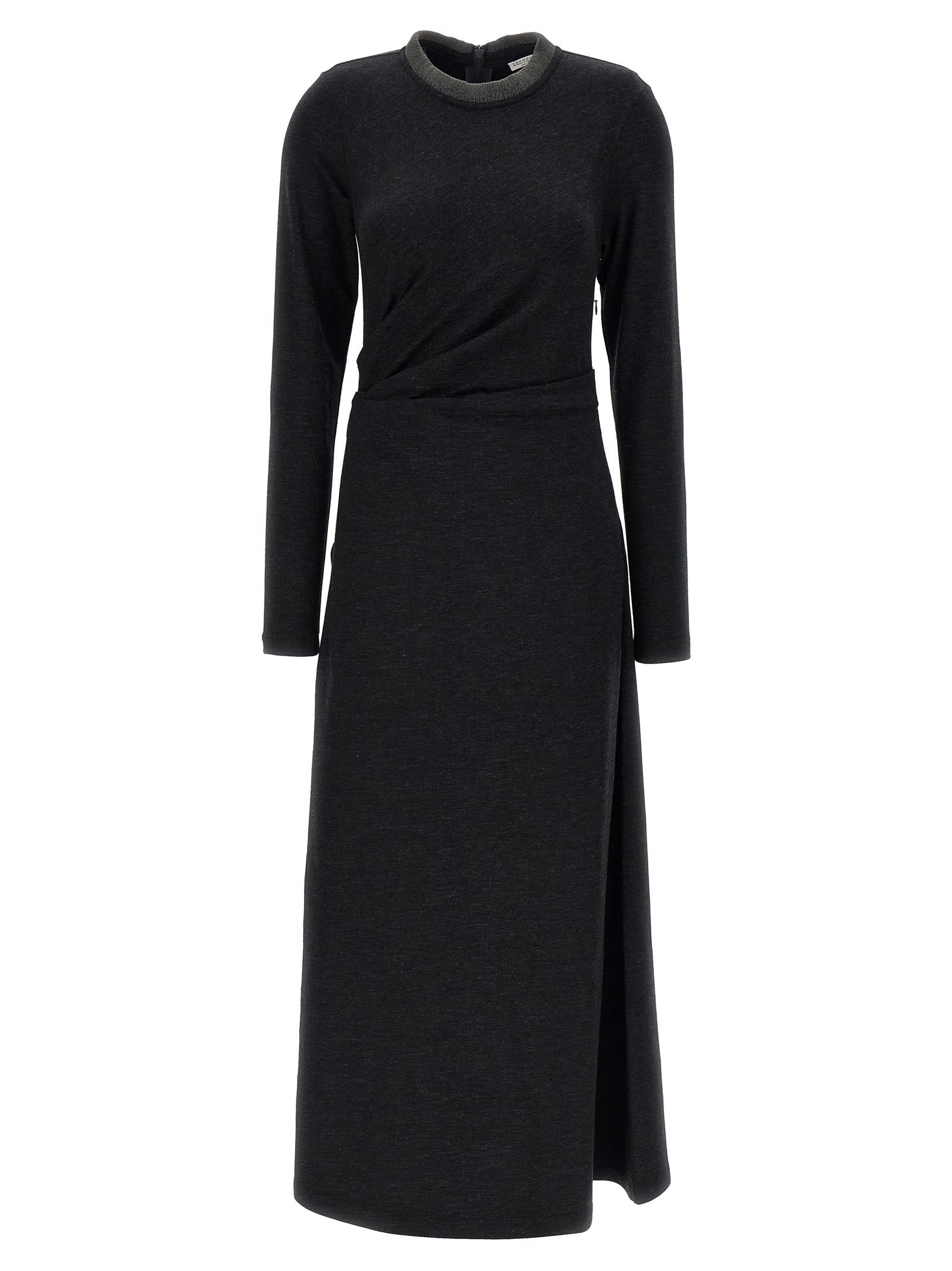 Shop Brunello Cucinelli Monile Dress In Black