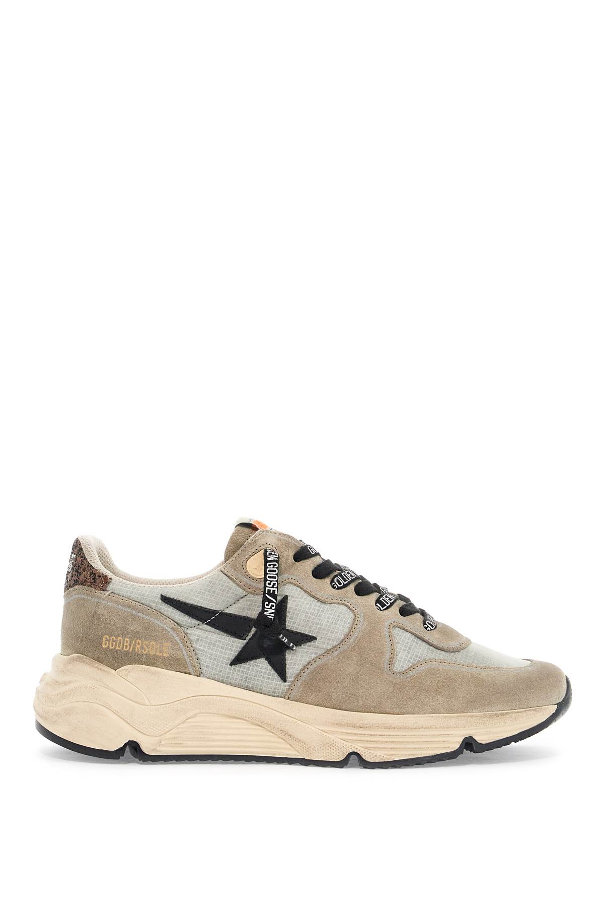 Shop Golden Goose Nylon And Suede Running Sneakers With Durable Sole In Ice/taupe/black/brown (grey)