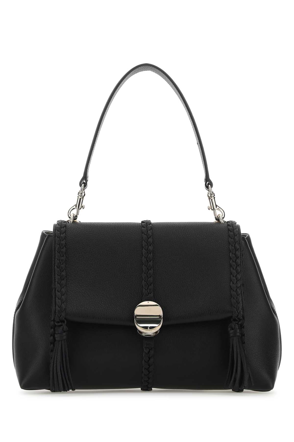 Shop Chloé Black Leather Medium Penelope Handbag