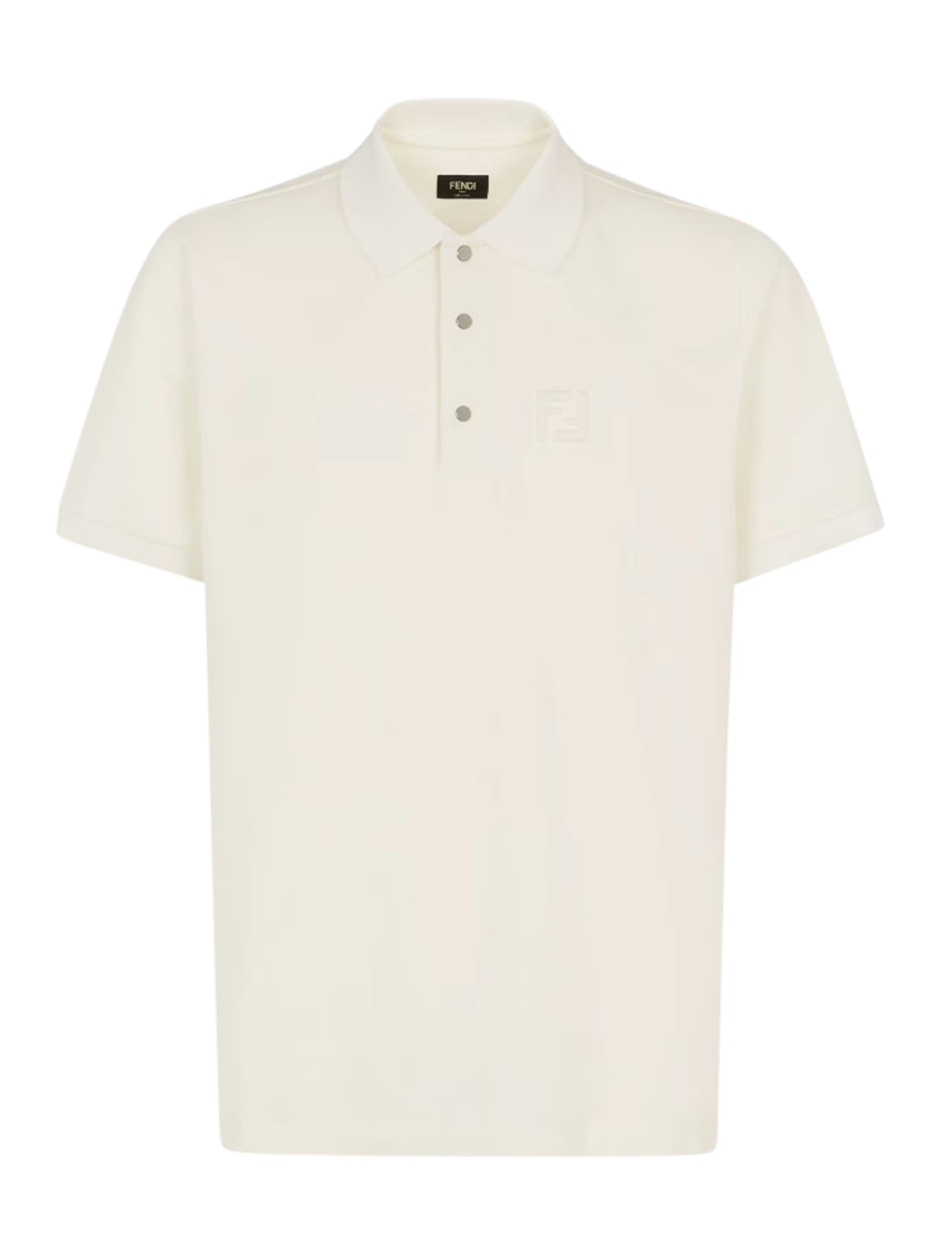 Shop Fendi Polo Ff Embossed Piquet In Milk