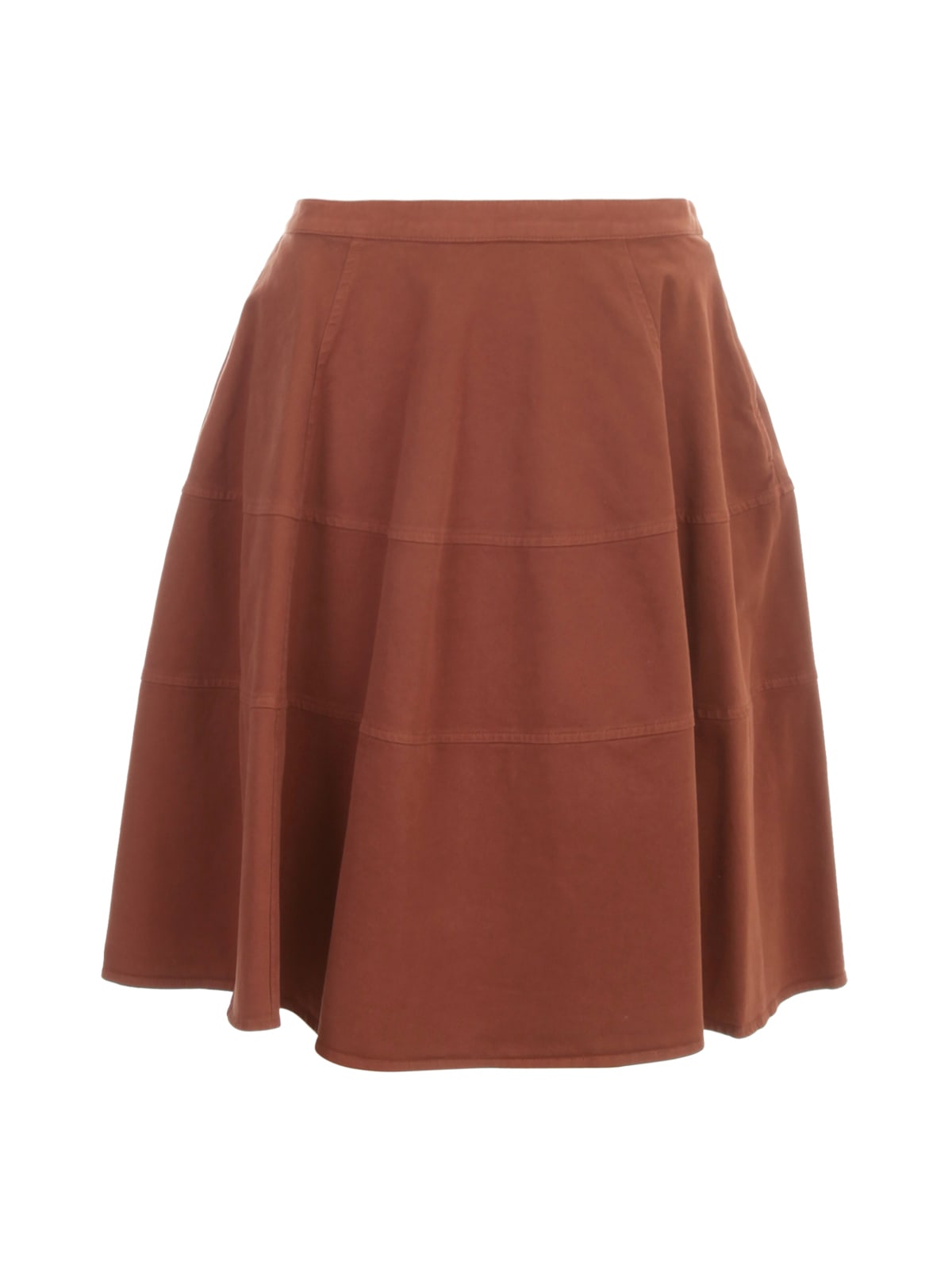 Aspesi Gabardine Circle Skirt W/horizontal Slits