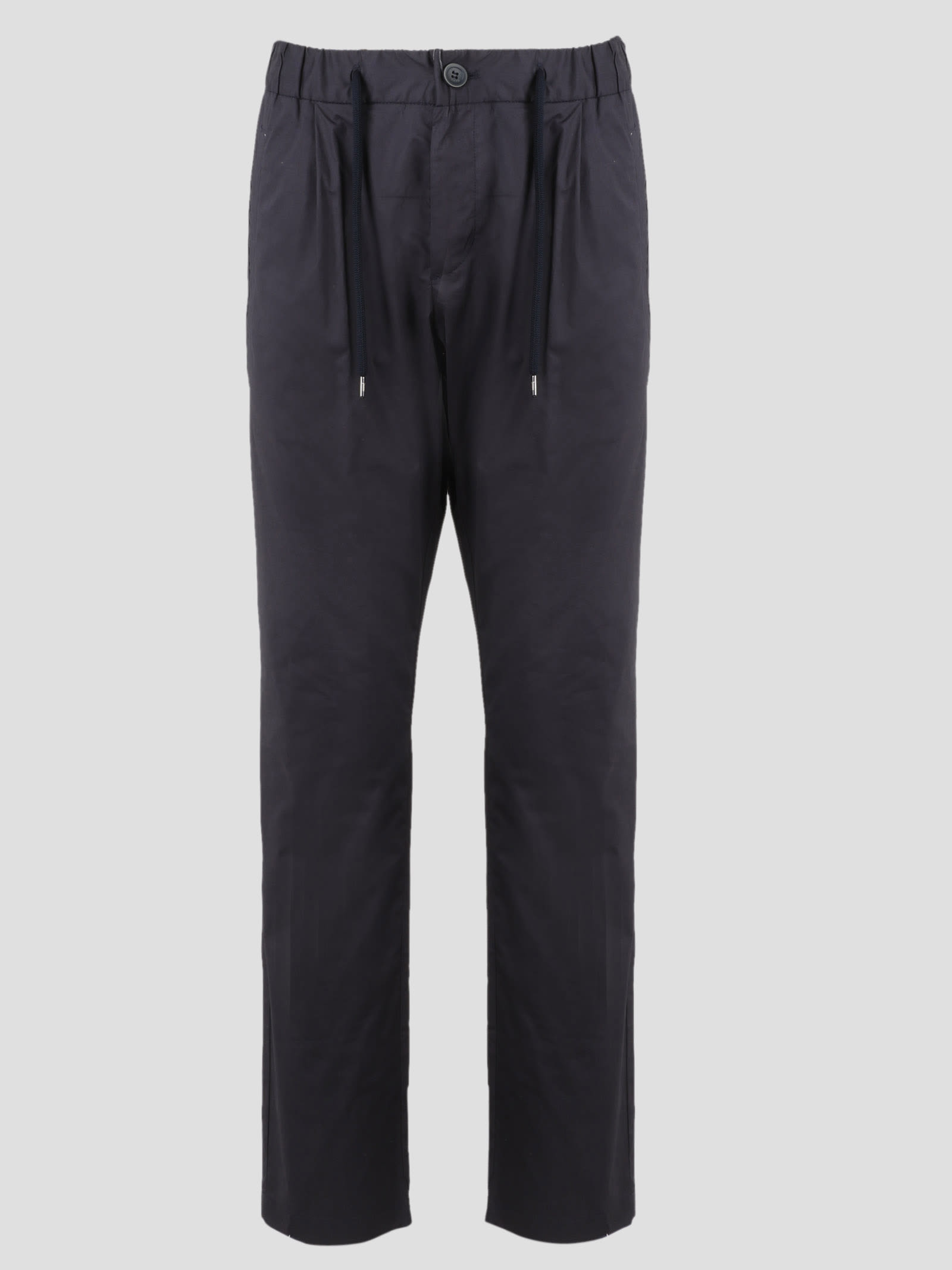 Shop Herno Light Cotton Stretch Trousers In Blue