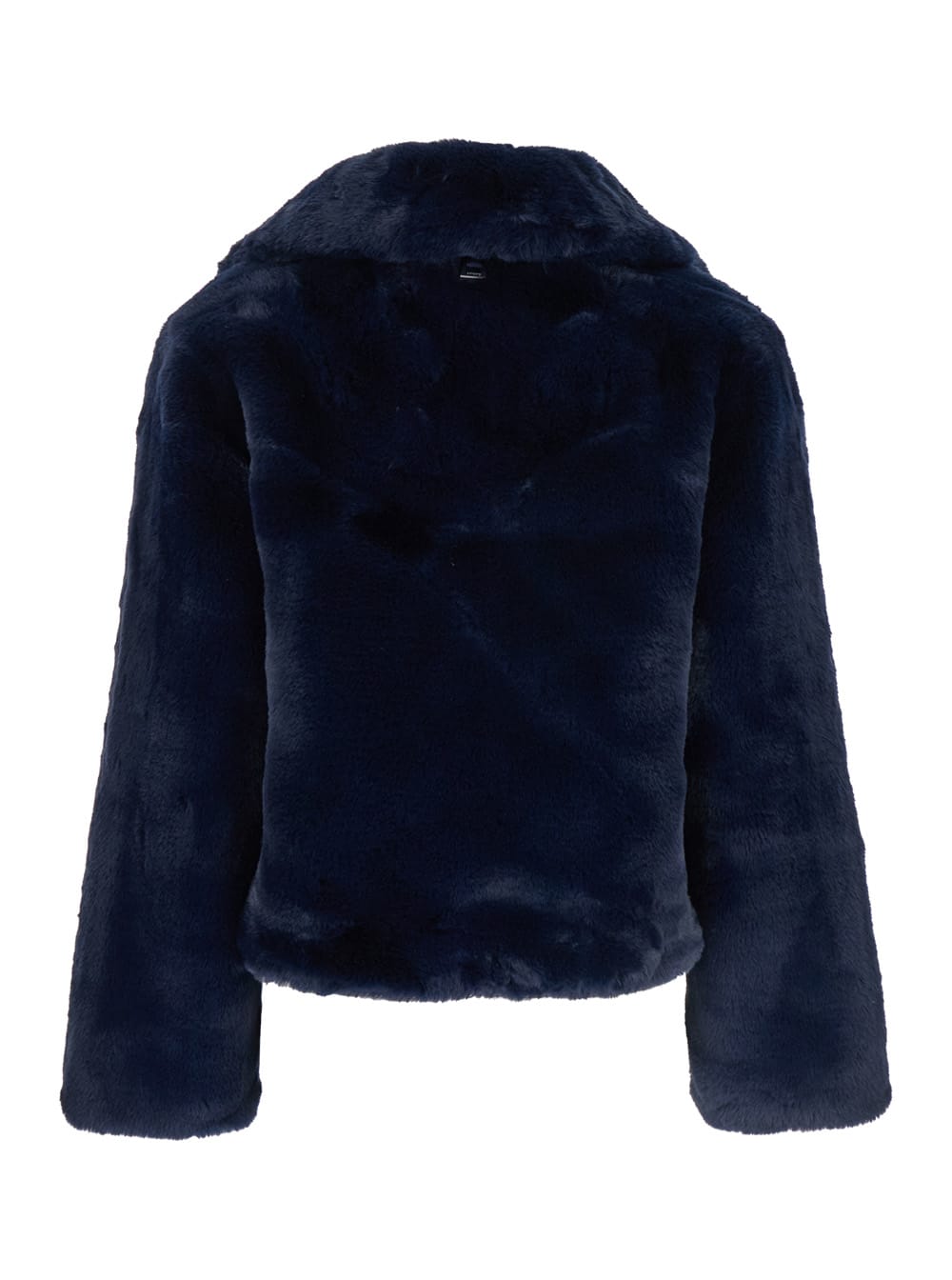 Shop Apparis Miller Blue Short Coat With Revers In Eco Fur Woman