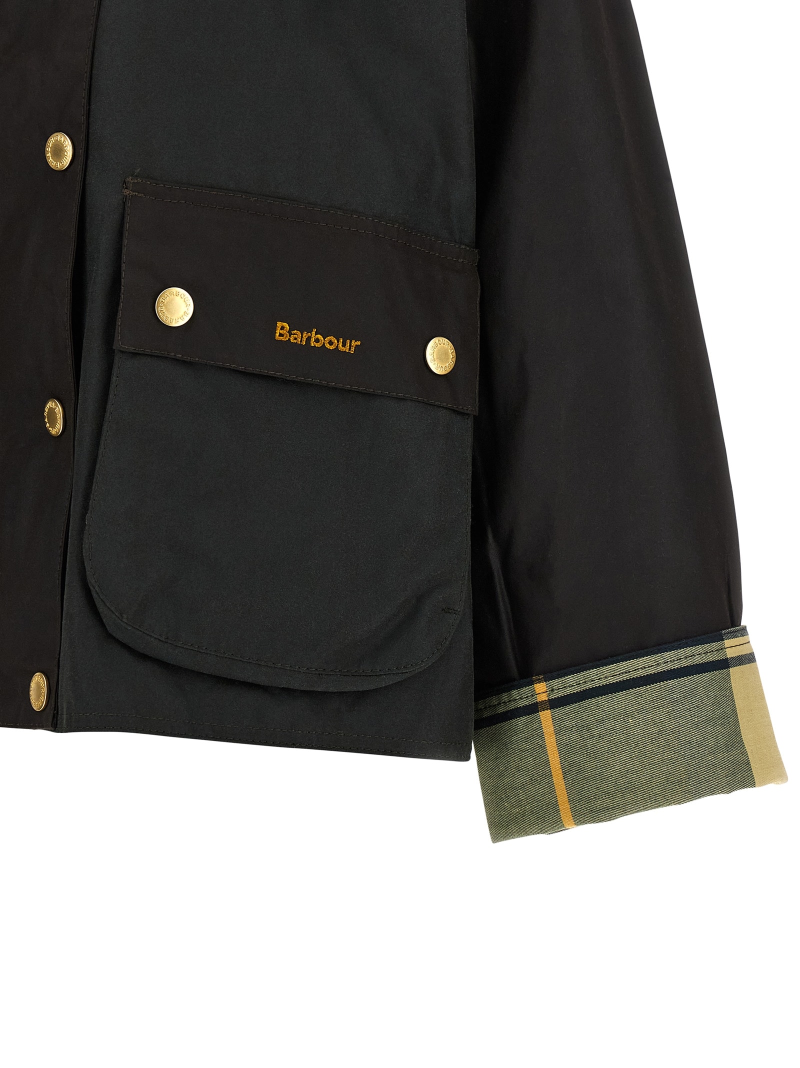 Barbour Reighton Waxed Cotton Jacket In Green