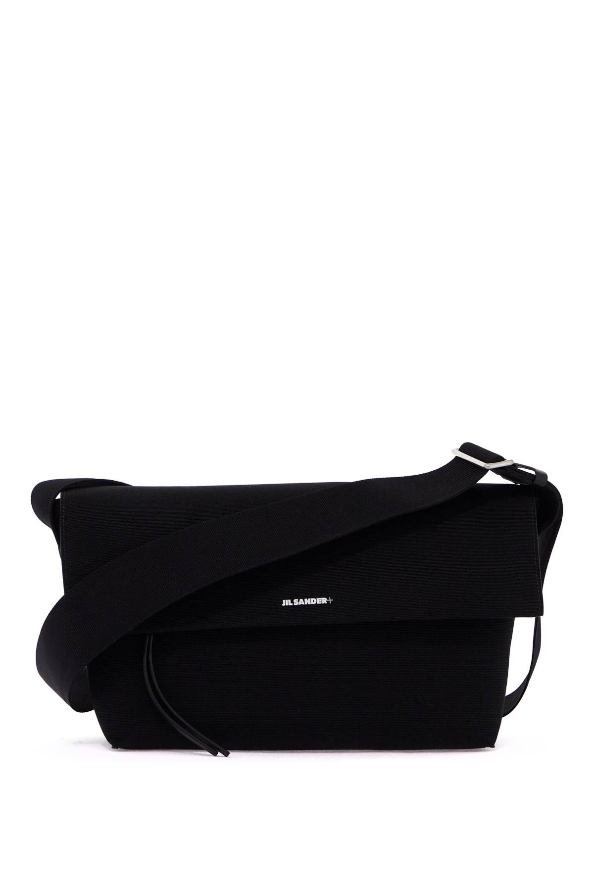 Shop Jil Sander Utility Shoulder Bag In Pitch Black/raw Cotton (black)