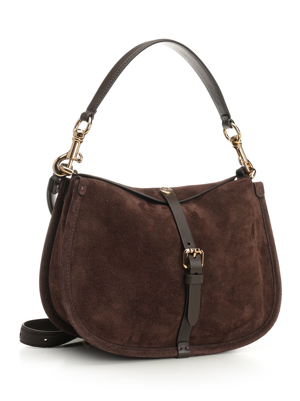 Etro Suede Shoulder Bag In Brown