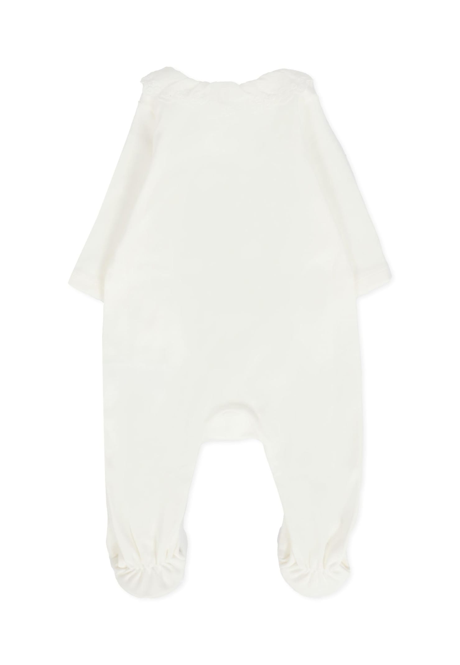 Chloé White Babygrow Set For Baby Girl With Logo In White
